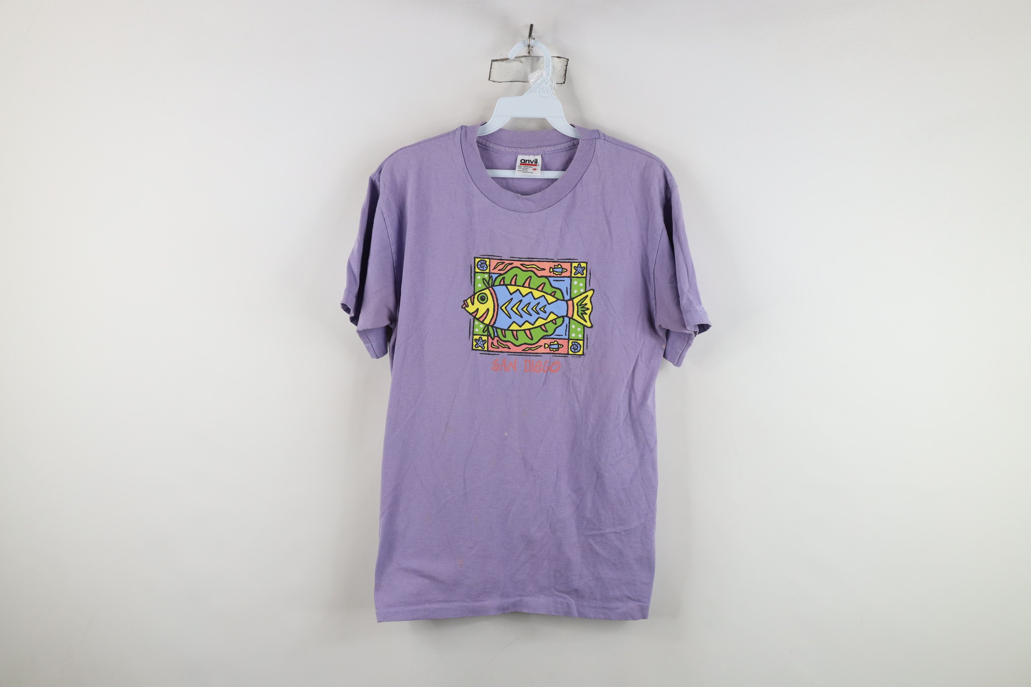 Vintage Vintage 90s Streetwear San Diego Fish Art T-Shirt USA Size M / US 6-8 / IT 42-44 - 1 Thumbnail