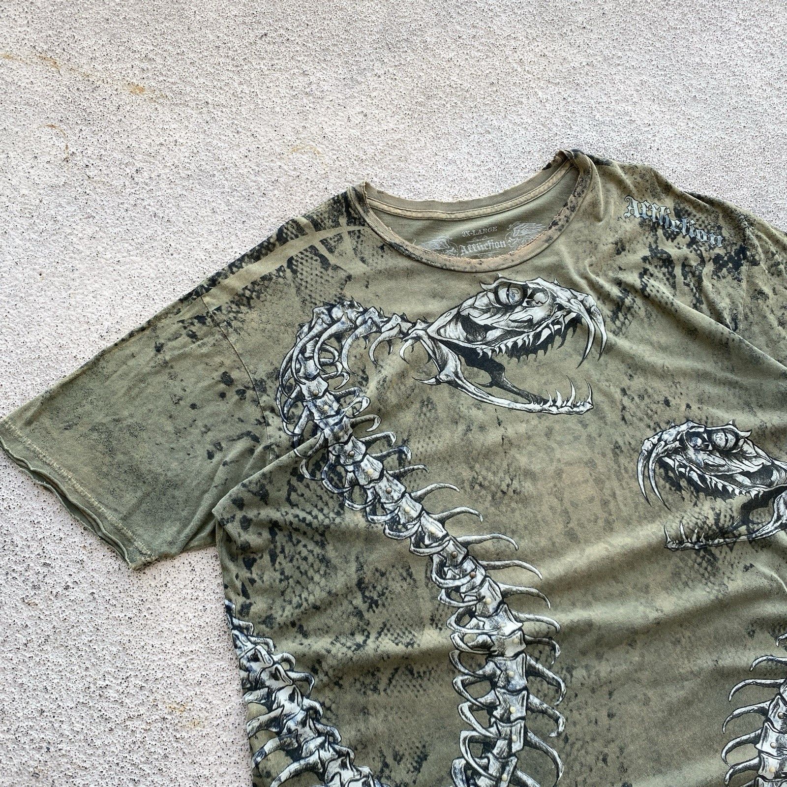 Affliction Crazy Affliction Skeleton T Shirt Tribal Vibe True Religion Size US XL / EU 56 / 4 - 3 Thumbnail