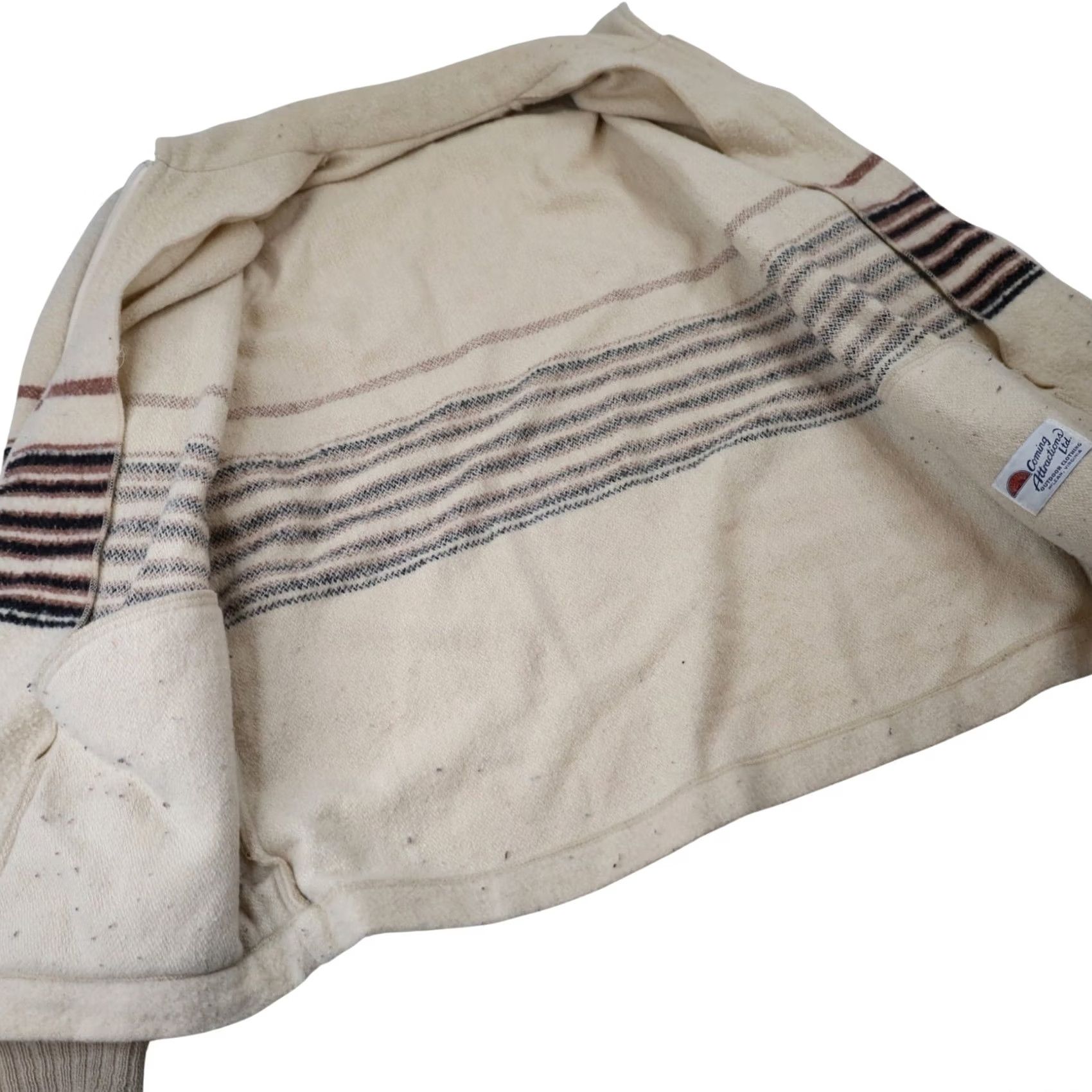 Vintage VINTAGE Coming Attractions Mens Jacket Striped Light Cream 9/10 Medium M Size US M / EU 48-50 / 2 - 6 Thumbnail
