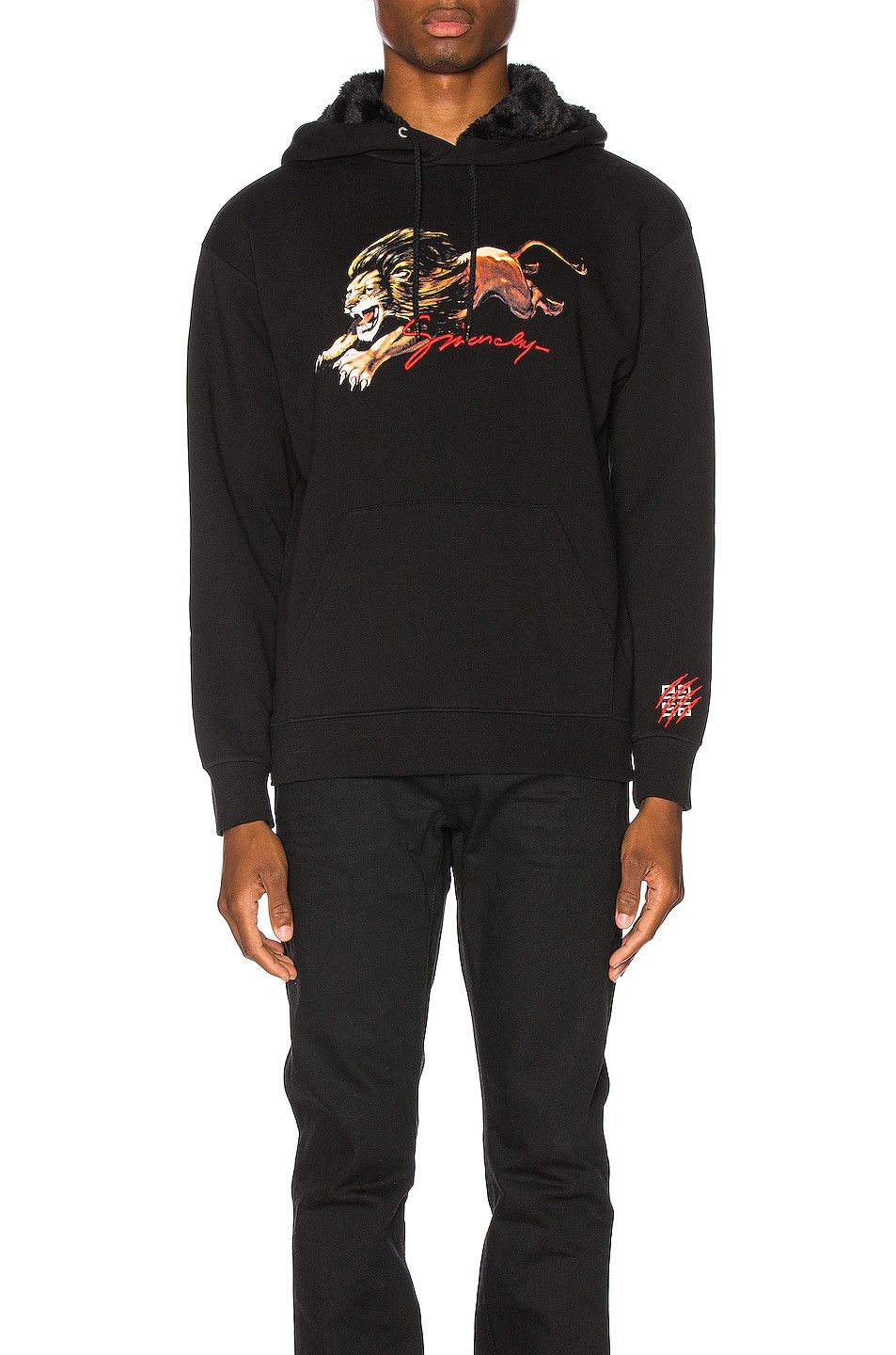 Givenchy Black Faux Fur Hood Signature Logo Lion Hoodie Size US S / EU 44-46 / 1 - 2 Thumbnail