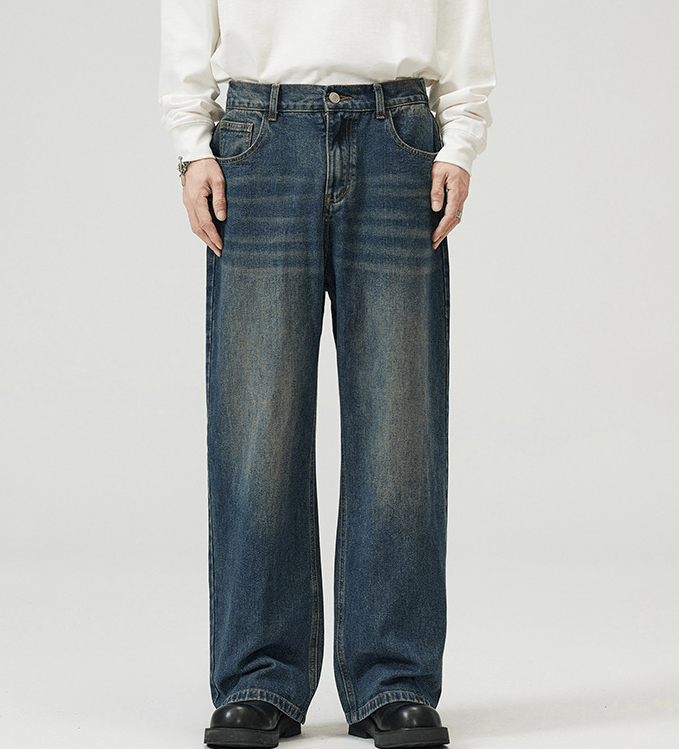 Japanese Brand × Jean Vintage loose wide-leg washed baggy jeans for men Size US 32 / EU 48 - 1 Thumbnail
