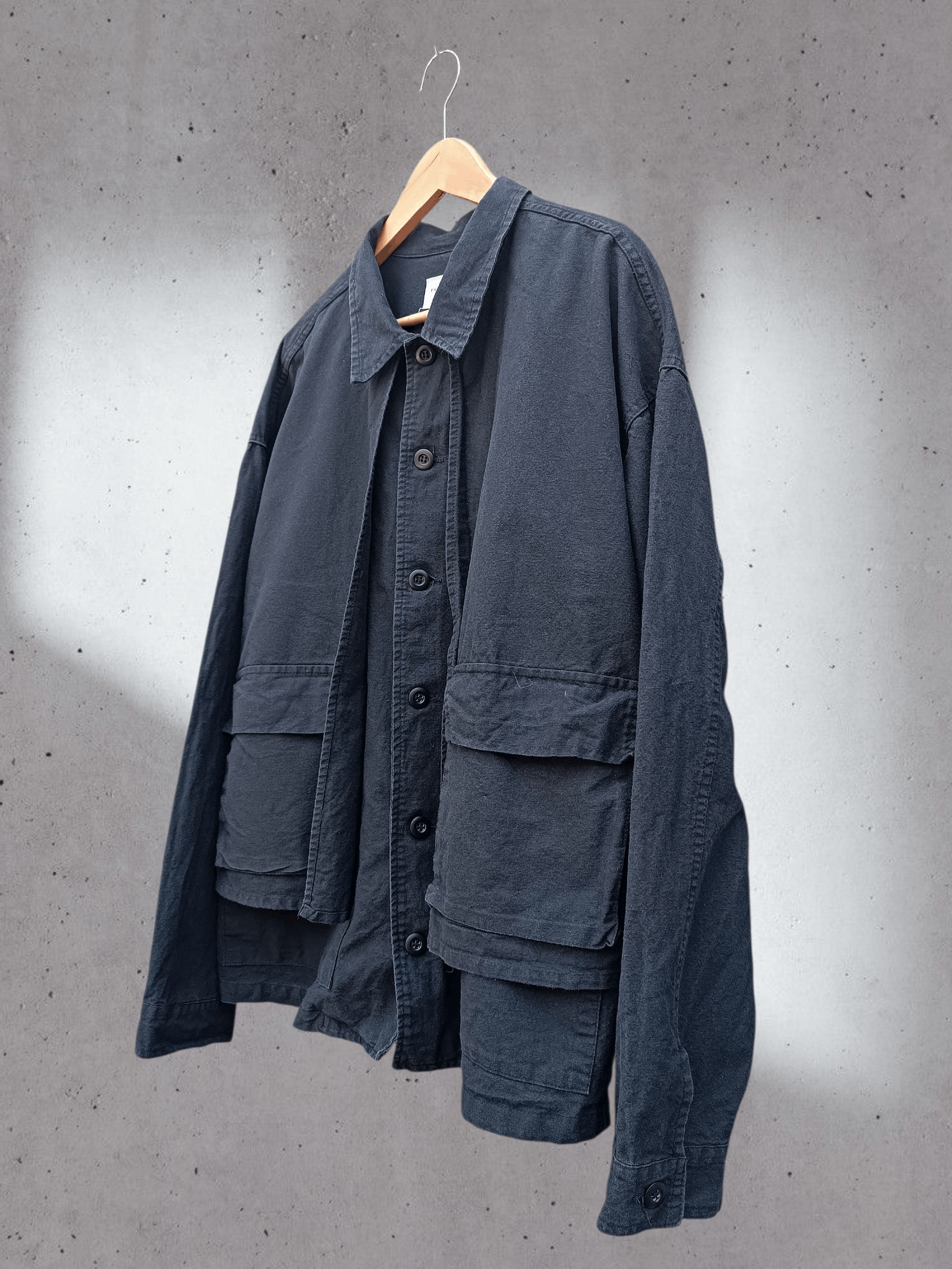 Japanese Brand Fade Black Double Layer BDU Chore Jacket Issey Yohji Style Size US L / EU 52-54 / 3 - 2 Thumbnail