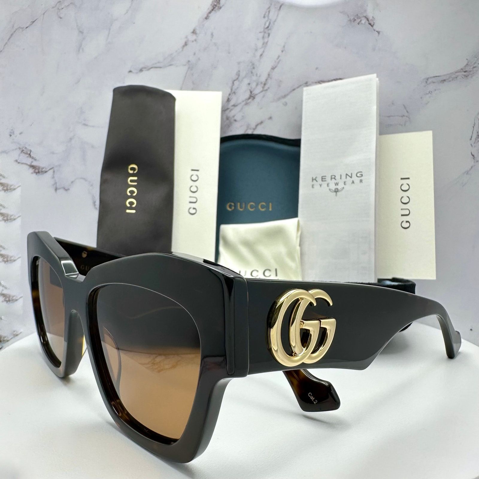 Gucci New Gucci Sunglasses Brown Size ONE SIZE - 2 Thumbnail