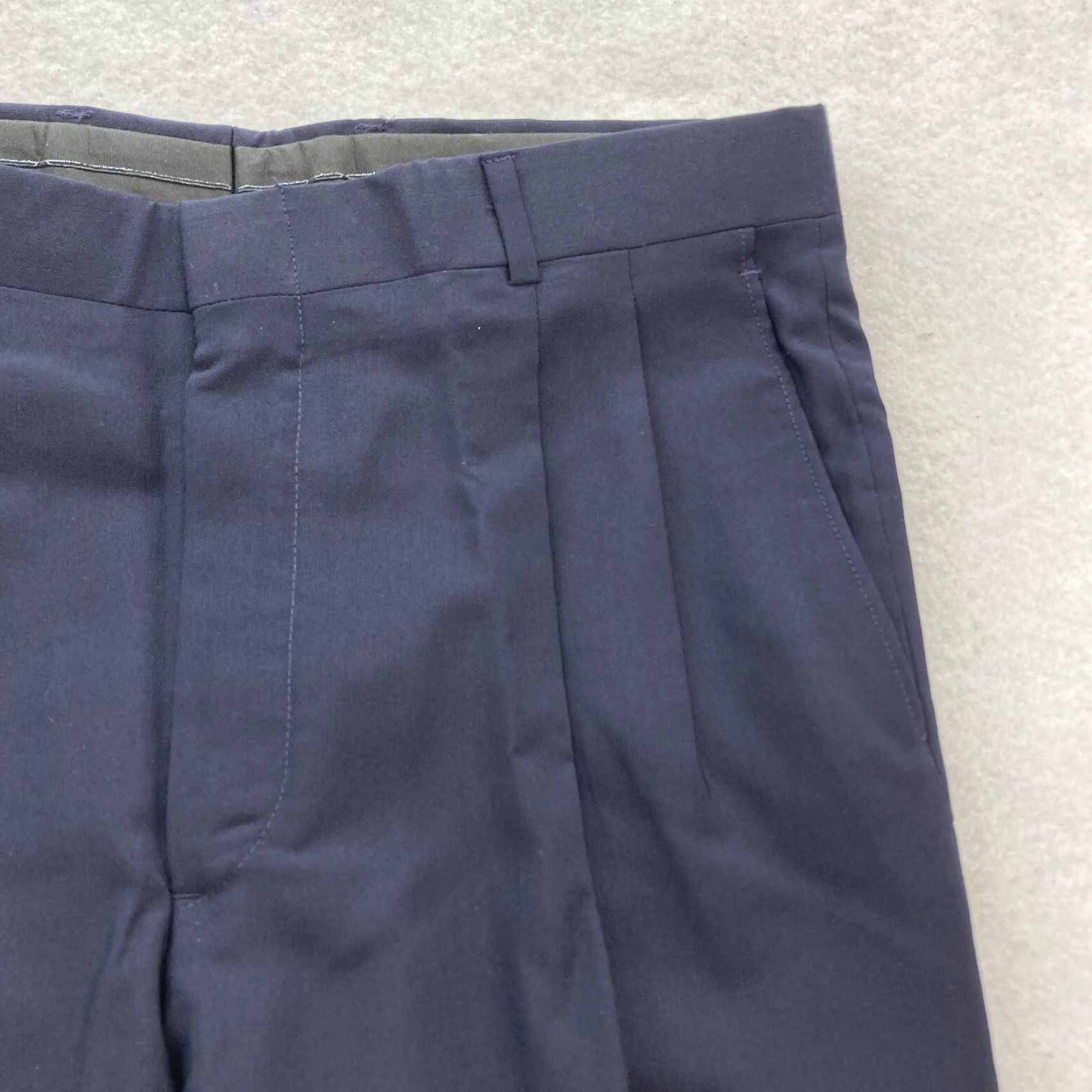 Vintage Vintage Fashionaire McDonalds Work Pants Mens 34 Reg Navy Blue Wool Blend 1989 Size US 34 / EU 50 - 3 Thumbnail
