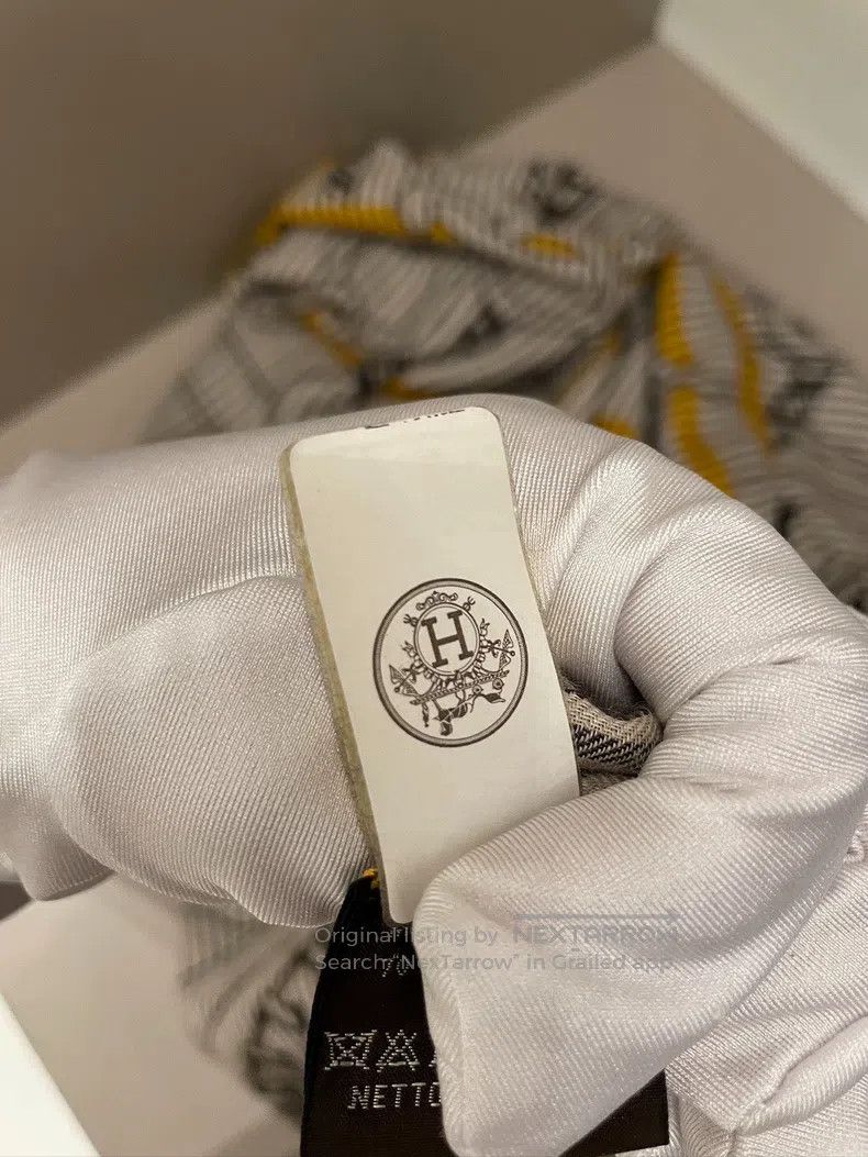 Hermes Hermes size 138×138cm Grey patterned cashmere scarf Size ONE SIZE - 7 Thumbnail