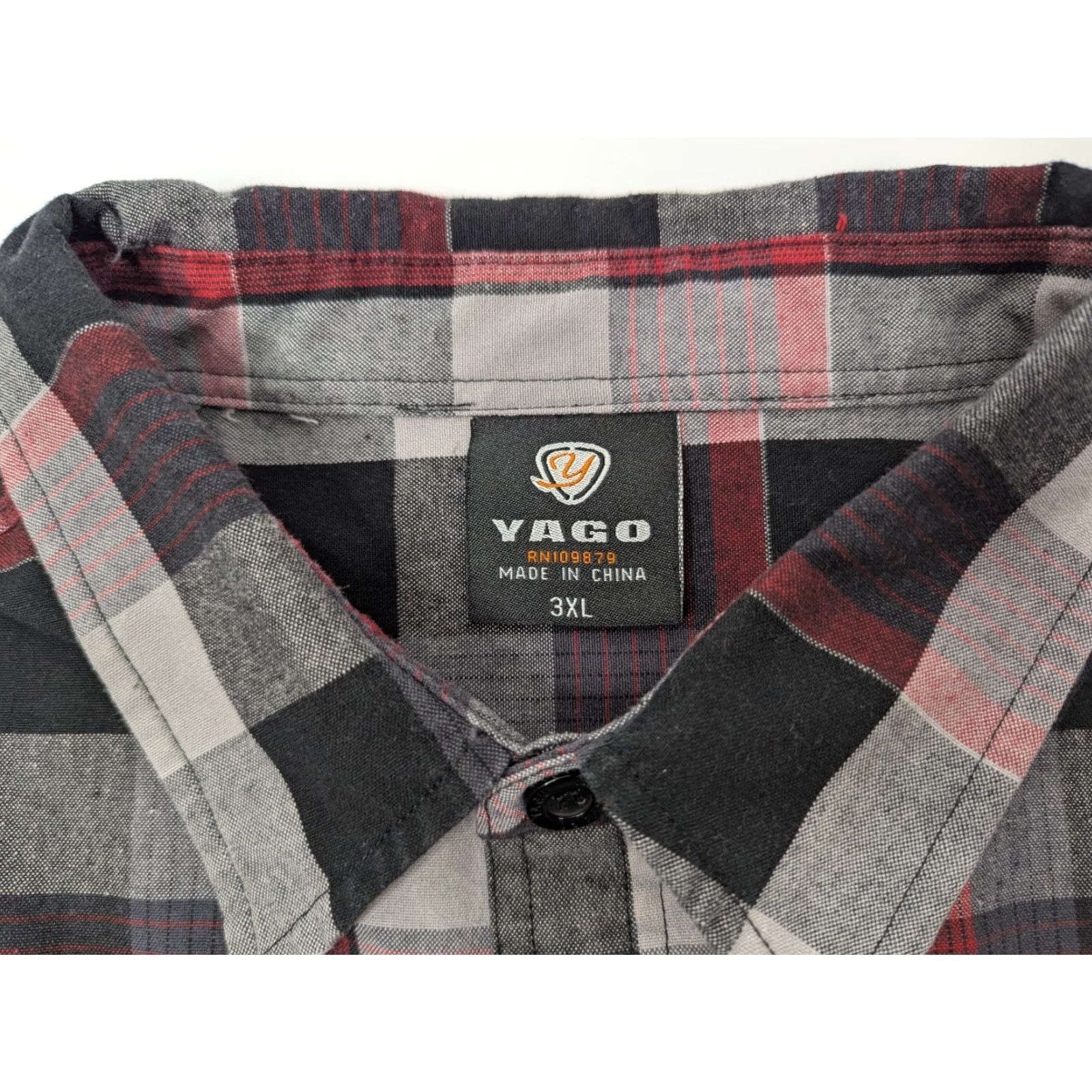 Vintage Yago Shirt Button-Up Plaid Grey Red 3XL Short Sleeve Mens Casual Workwear Urban Streetwear Size US XXL / EU 58 / 5 - 6 Thumbnail