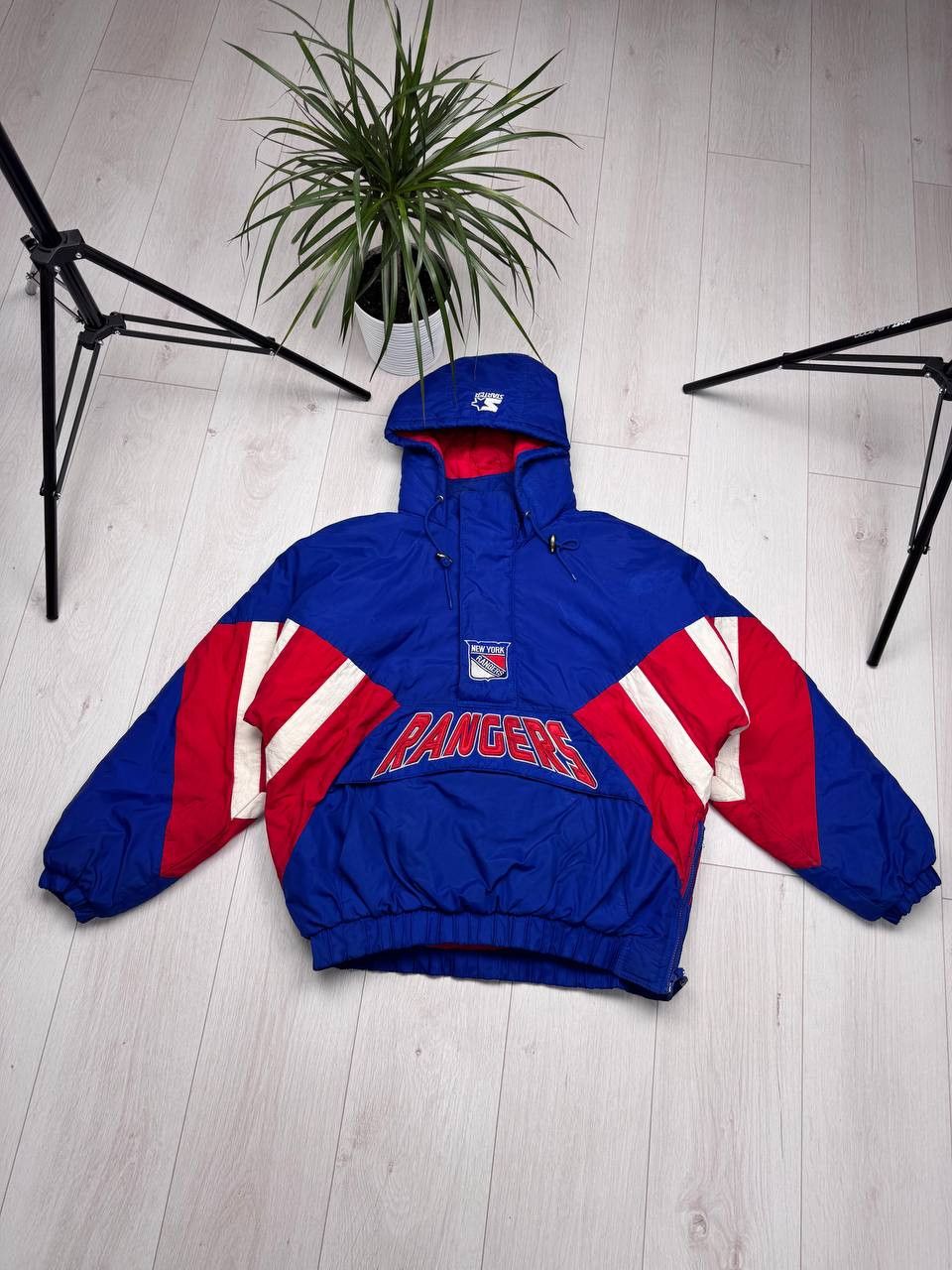 NHL Vintage 90s NHL Starter New York Rangers Half Zip Jacket Size US L / EU 52-54 / 3 - 1 Thumbnail