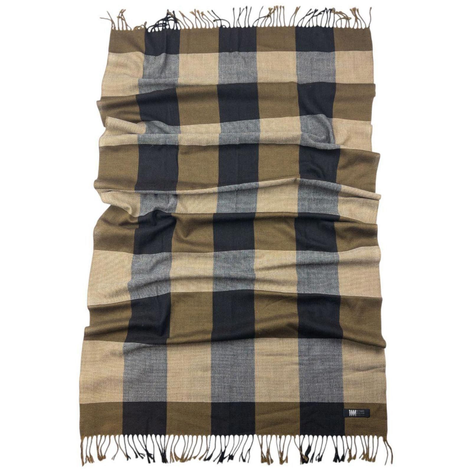 Issey Miyake Vintage 2000s Issey Miyake Checkered Tassel Scarf Size ONE SIZE - 2 Thumbnail