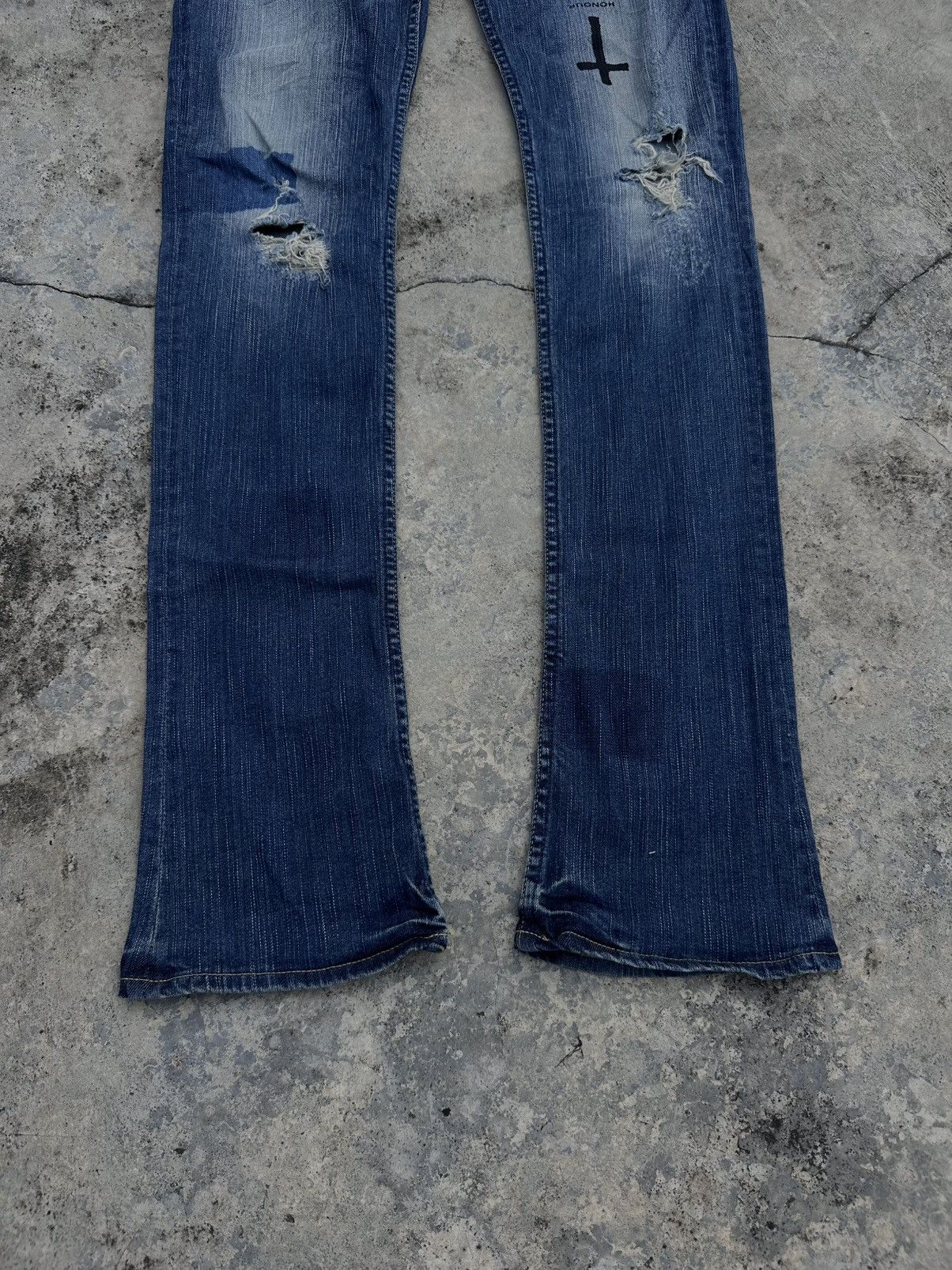 Le Grande Bleu (L.G.B.) 2000s Rare L.G.B. Leather Patch Cross Denim Size US 32 / EU 48 - 2 Thumbnail