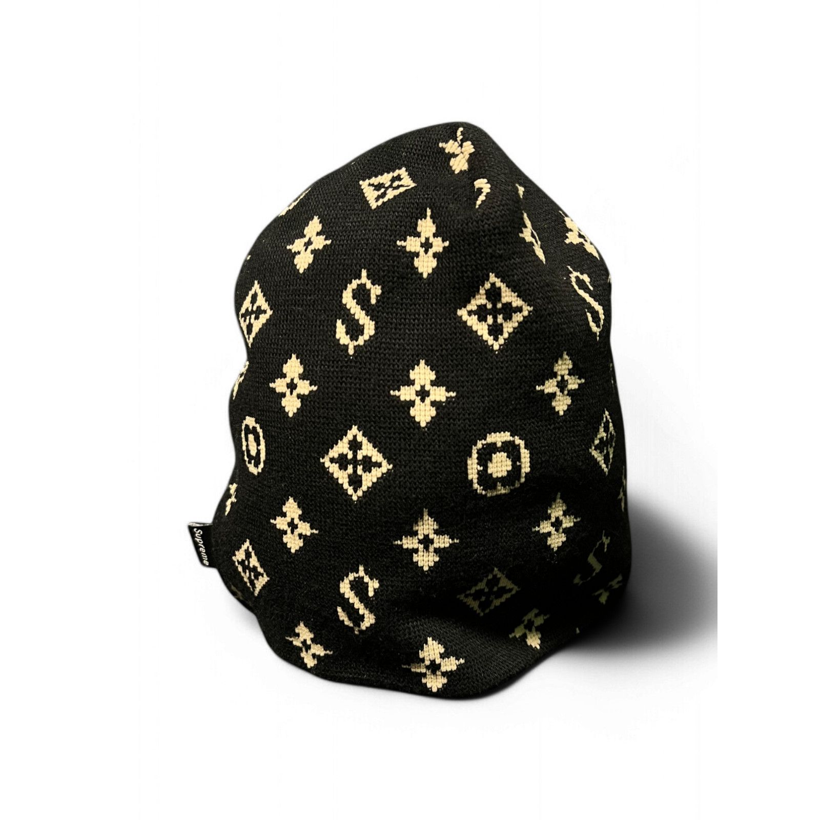 Supreme 2000 Supreme LV Monogram Black Beanie Size ONE SIZE - 2 Thumbnail