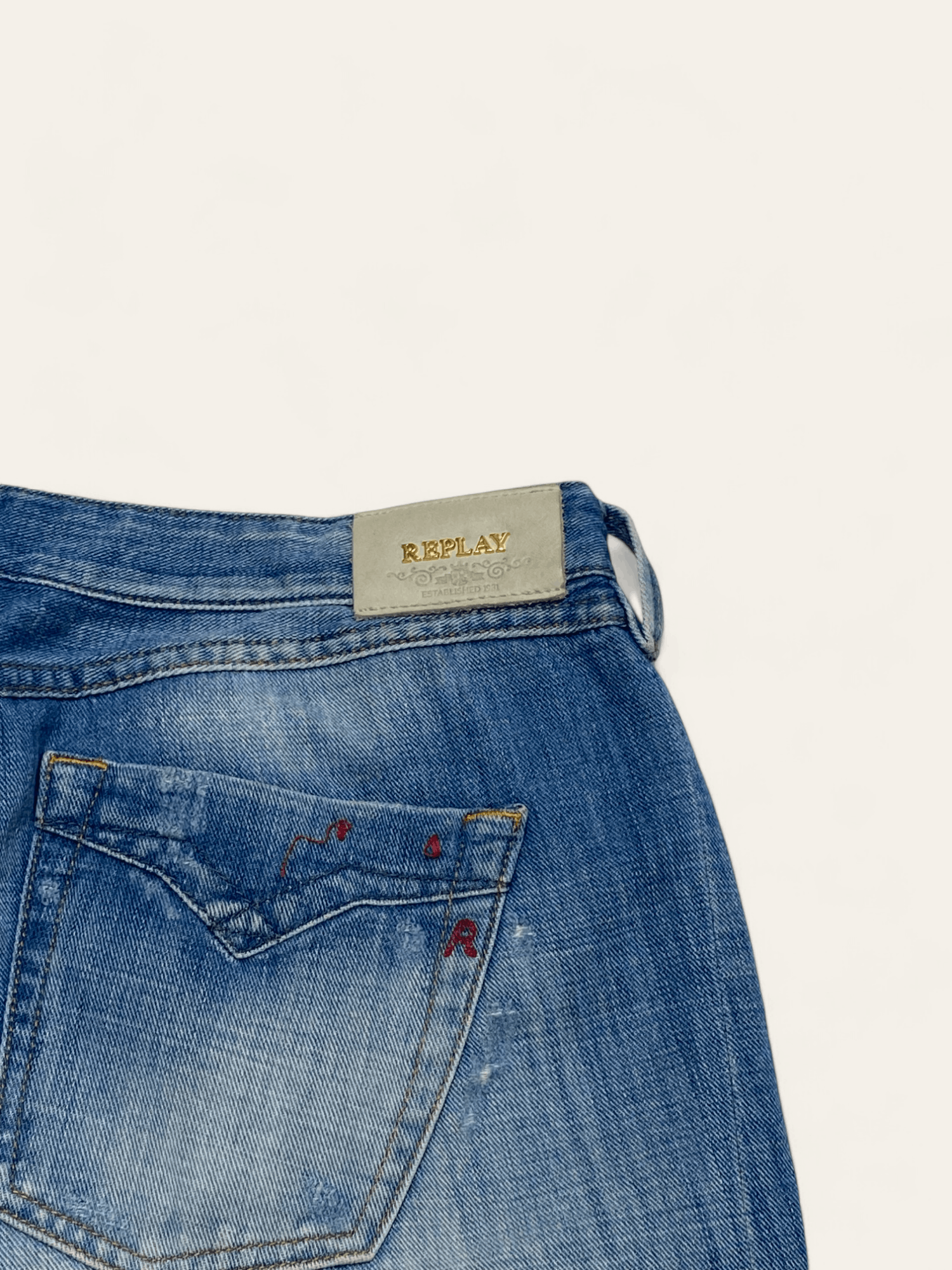 Jean Vintage REPLAY Jeans Y2k Avant Garde Bootcut Baggy Size 32" / US 10 / IT 46 - 14 Thumbnail