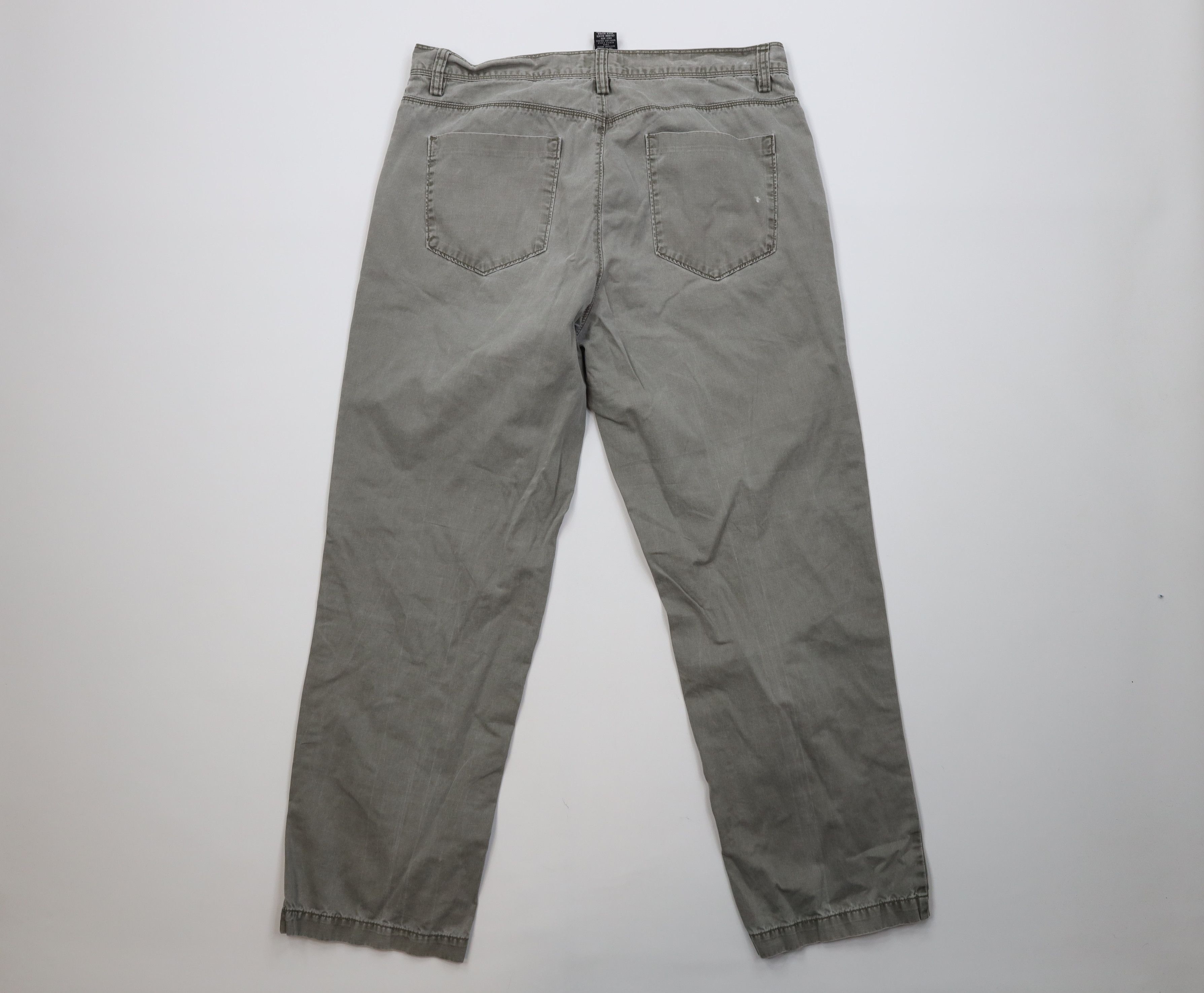 Calvin Klein Vintage 90s Calvin Klein Stonewash Wide Leg Pants Green Size US 34 / EU 50 - 10 Thumbnail