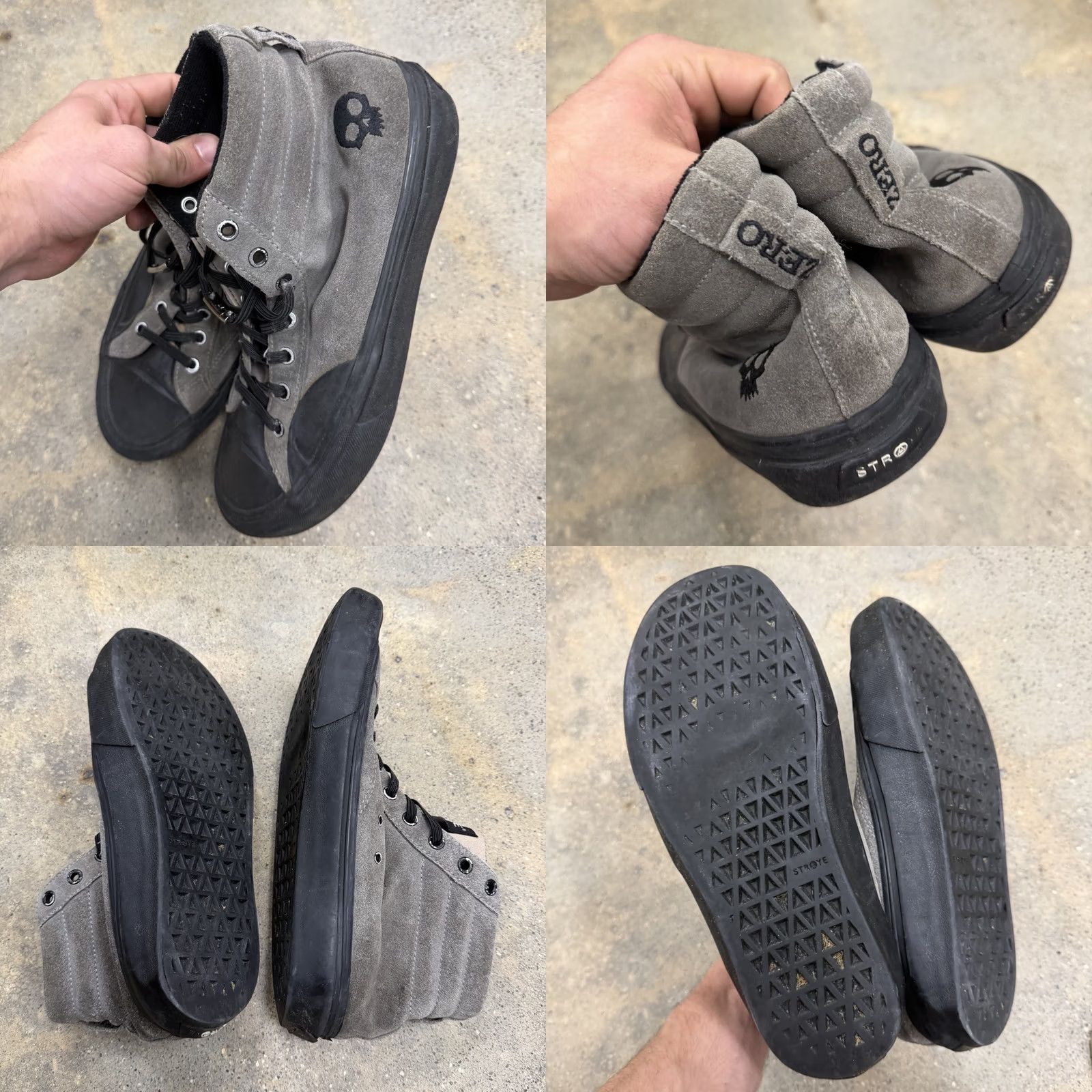 STRAYE VINTAGE Straye Men Sneaker Shoe 10 Lace Up Athletic Athletic Men Black 90s Venice Skateboard Hit Top Zero X — Size US M / EU 48-50 / 2 - 8 Thumbnail