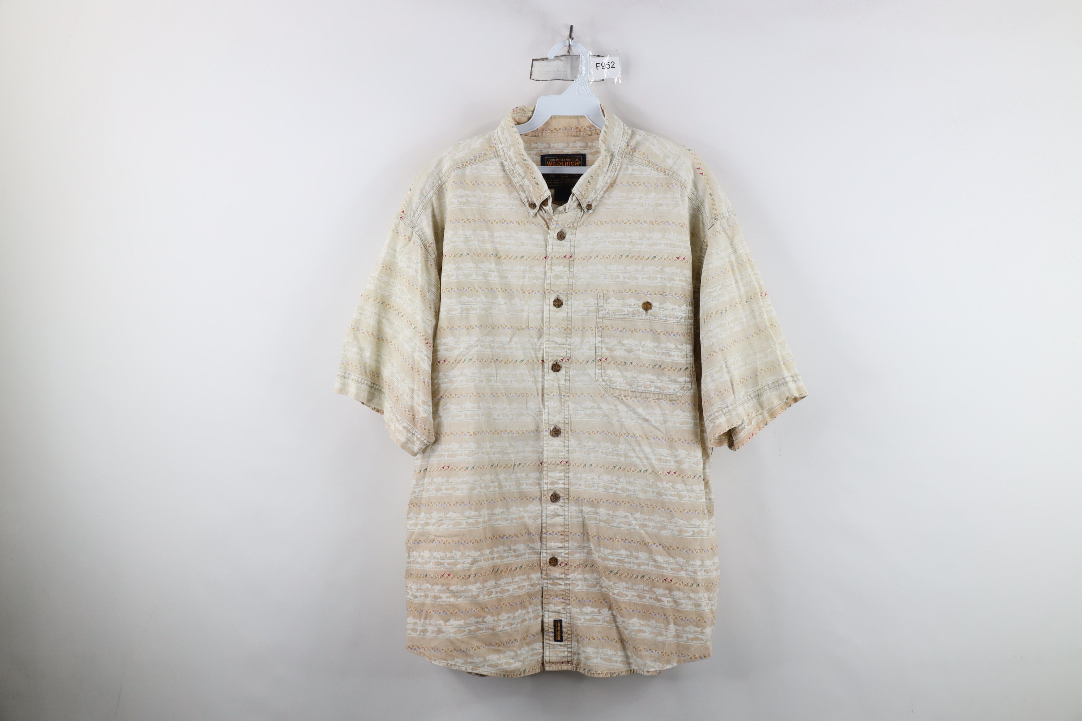 Woolrich Woolen Mills Vintage 90s Woolrich Geometric All Over Print Button Shirt Size US XXL / EU 58 / 5 - 1 Thumbnail