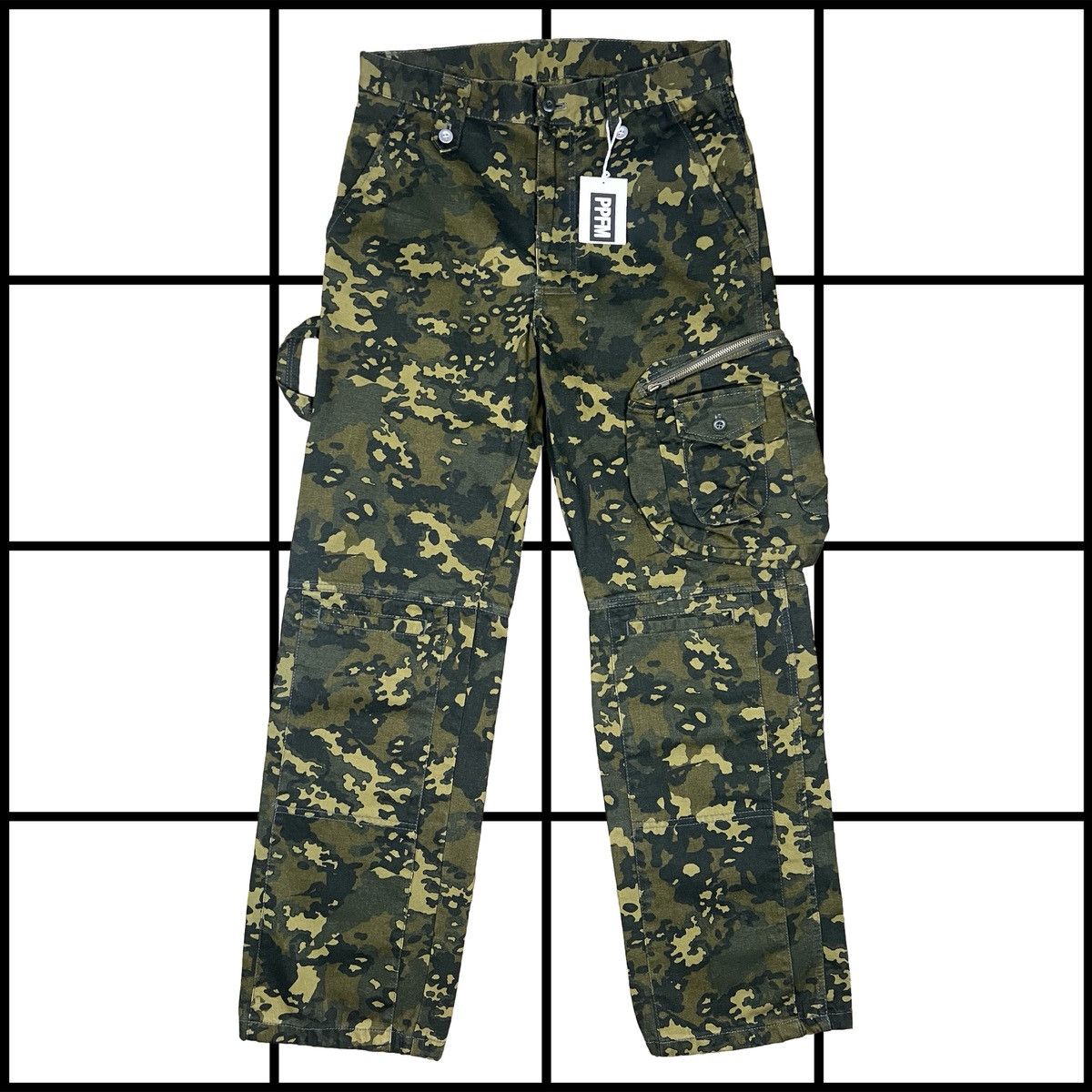 PPFM |[ 2002 PPFM Camo Multi-Pocket Cargo Trousers ]| Size US 30 / EU 46 - 1 Thumbnail