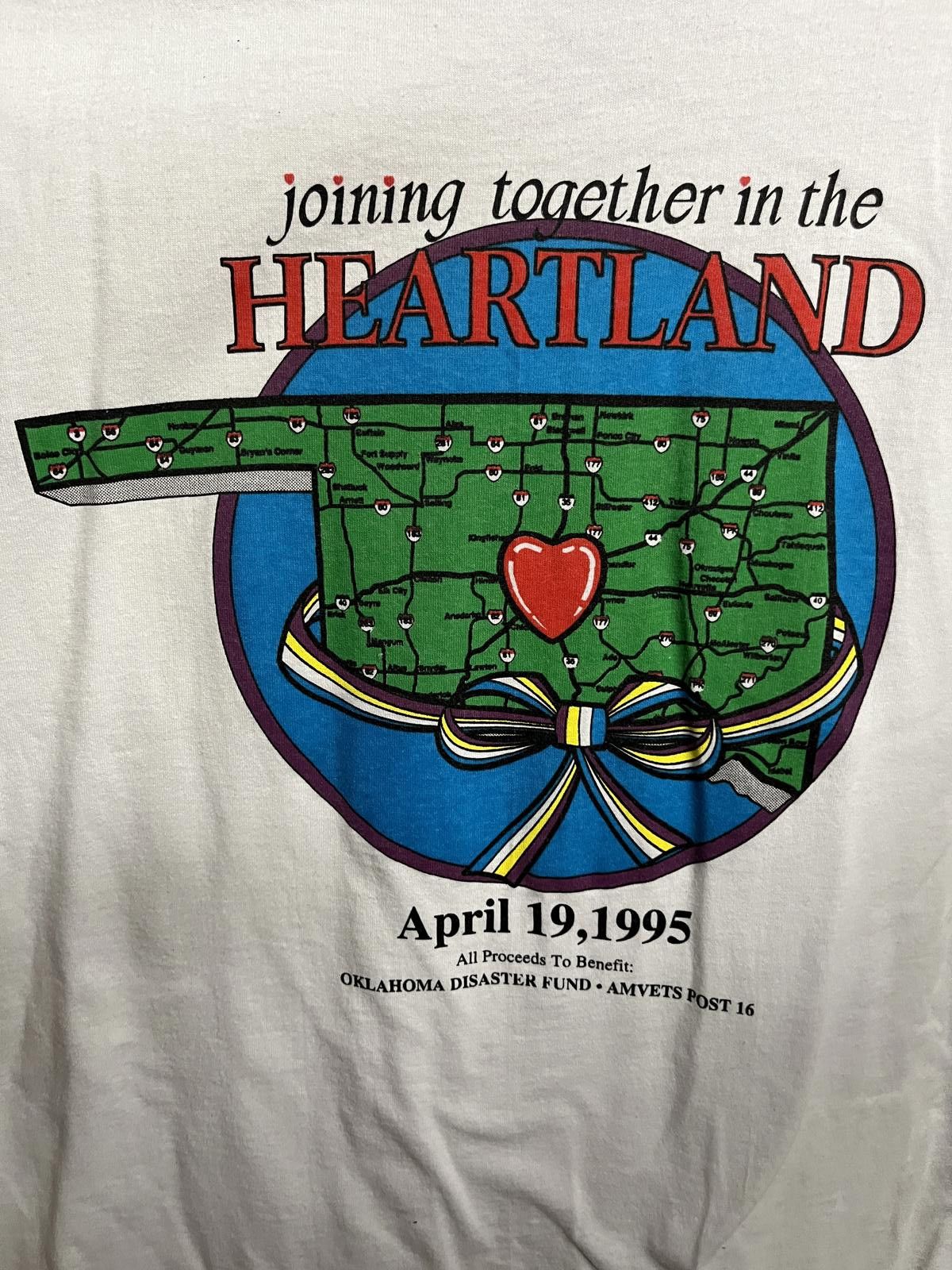 Fruit Of The Loom VTG Oklahoma City T-shirt - OKC Bombing Tee - L Size US L / EU 52-54 / 3 - 3 Thumbnail