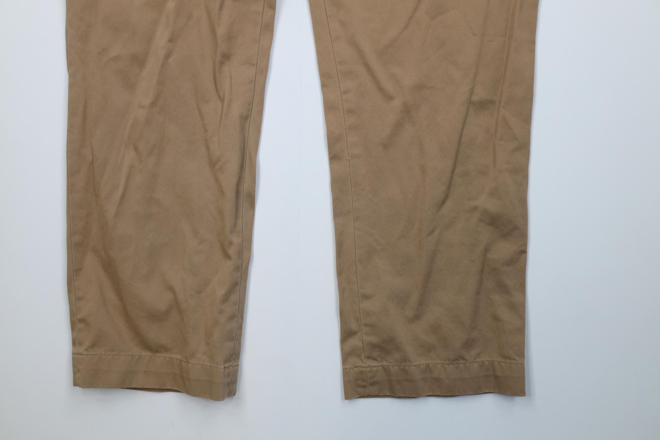 Polo Ralph Lauren Vintage 90s Ralph Lauren Wide Leg Chino Pants Brown Cotton Size US 40 / EU 56 - 4 Thumbnail