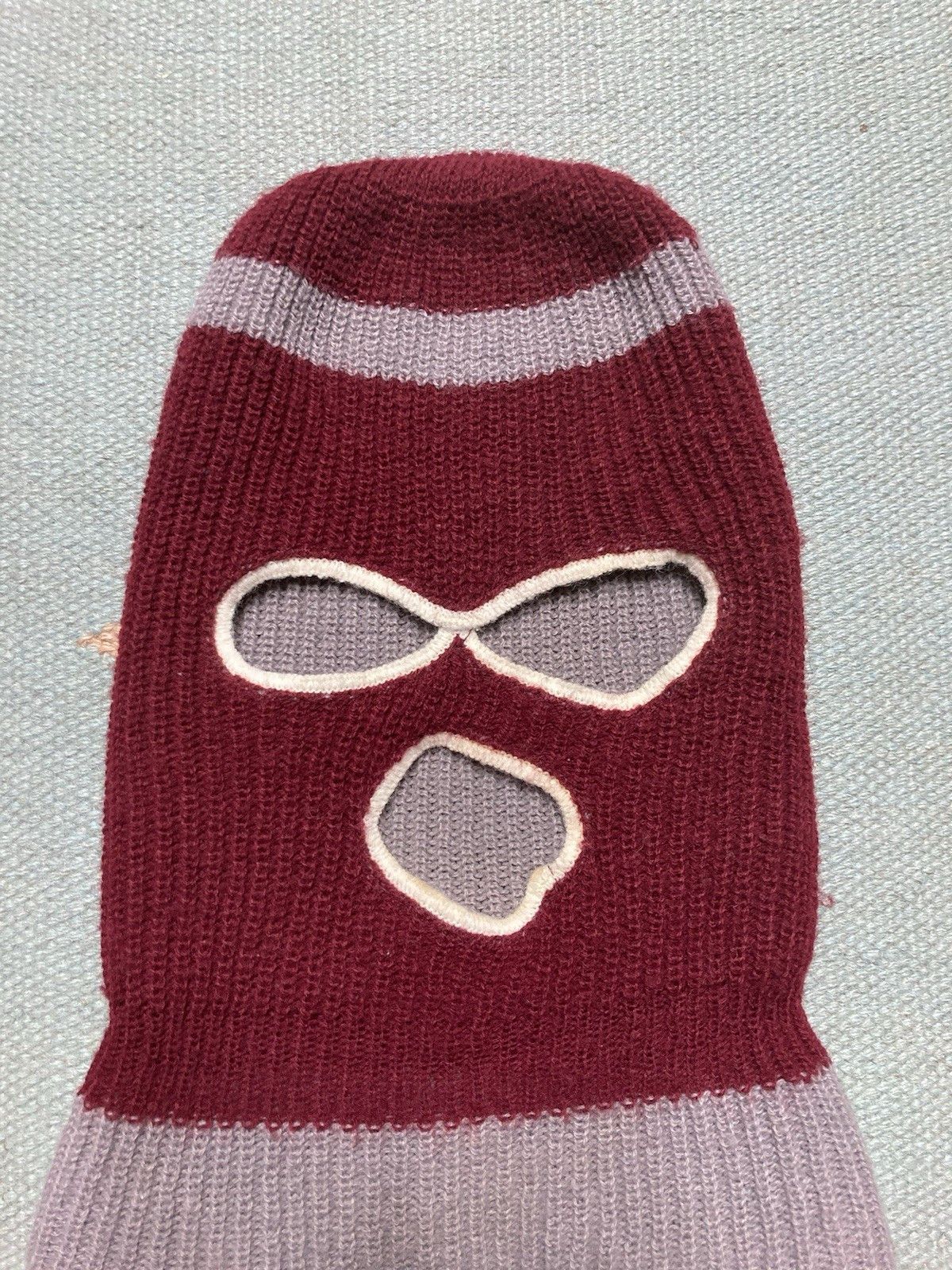 Vintage Ski Mask 3 Hole Robber Knit Balaclava Full Face Beanie 70s Size ONE SIZE - 2 Thumbnail
