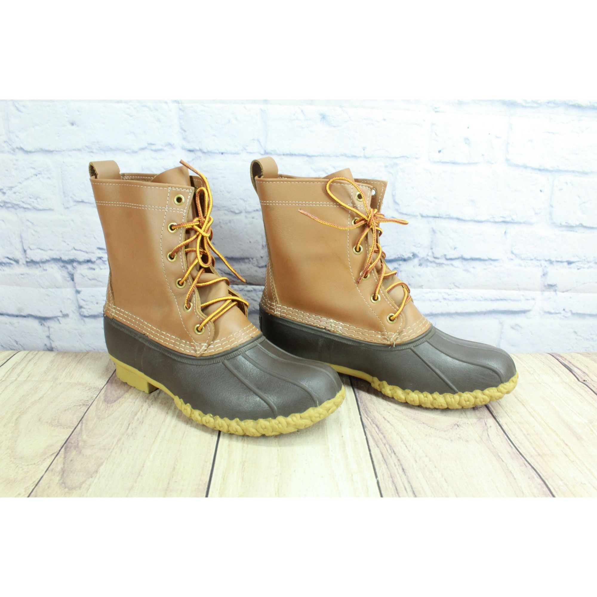 L.L. Bean × Leather LL Bean Women's Leather Insulated Mid Calf Duck Boots Size US 8 / IT 38 - 3 Thumbnail