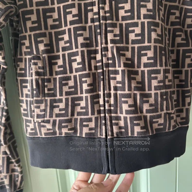 Fendi Fendi Monogram Printed Zip-up Jacket - 100% Cotton - Stand Size S / US 4 / IT 40 - 7 Thumbnail