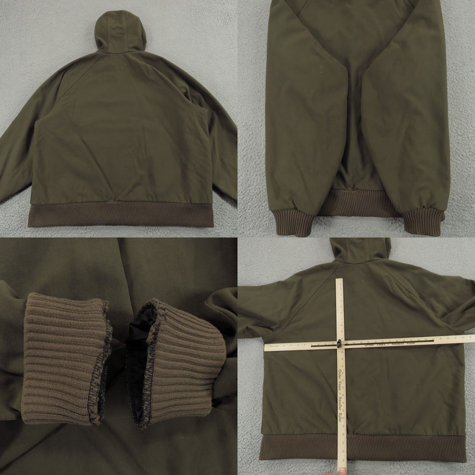 Carhartt VINTAGE Carhartt Jacket Mens 2XL Green Full Zip Hooded Quilt Lined Coat J130 90s Grunge USA Army Outdoors Workwear Bomber Jacket Outdoors Mens Size US XXL / EU 58 / 5 - 8 Thumbnail