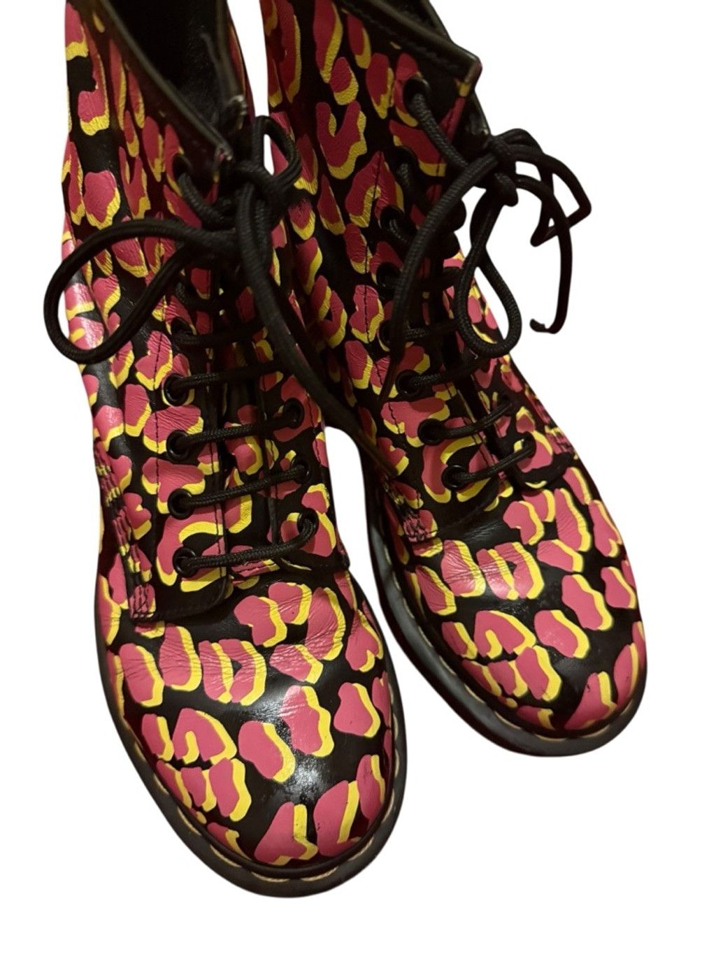 Dr. Martens Dr. Martens 1460 Leopard Print Size 8 Black Pink Yellow Size US 8 / IT 38 - 4 Thumbnail