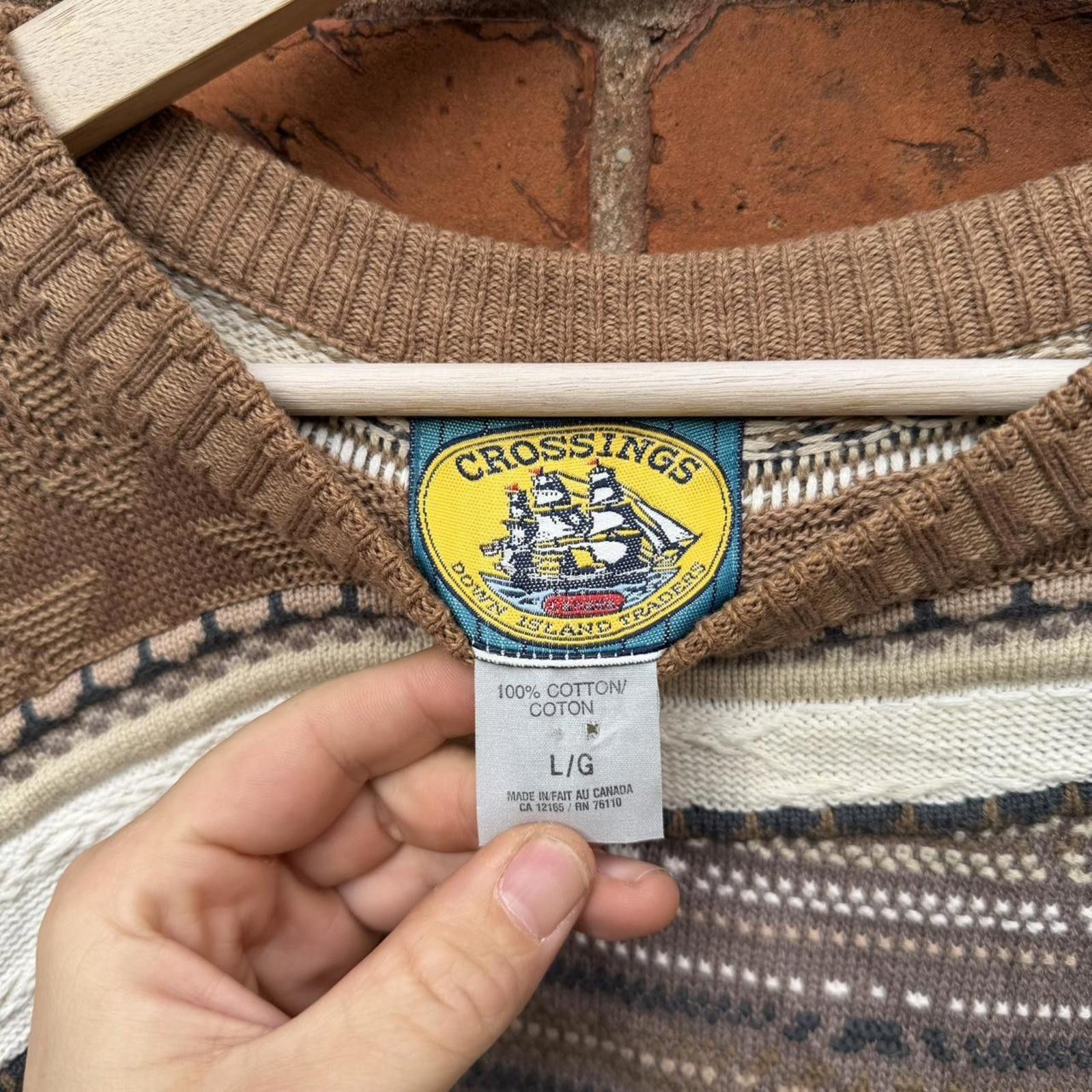 Other vintage crossings coogi style 3D knit sweater L/XL Size US L / EU 52-54 / 3 - 7 Thumbnail