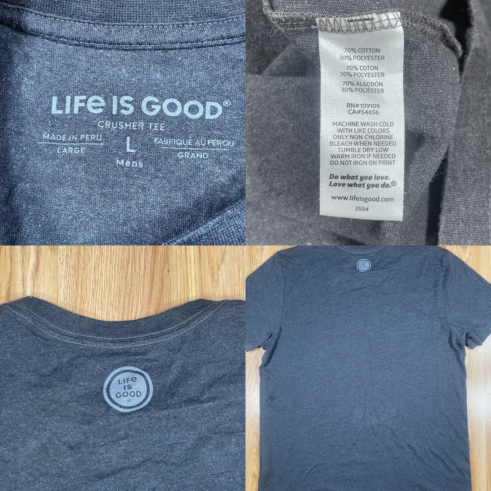 Life is Good Life Is Good T-Shirt Mens L Large Gray Crewneck Short Sleeve American Flag Size US L / EU 52-54 / 3 - 8 Thumbnail
