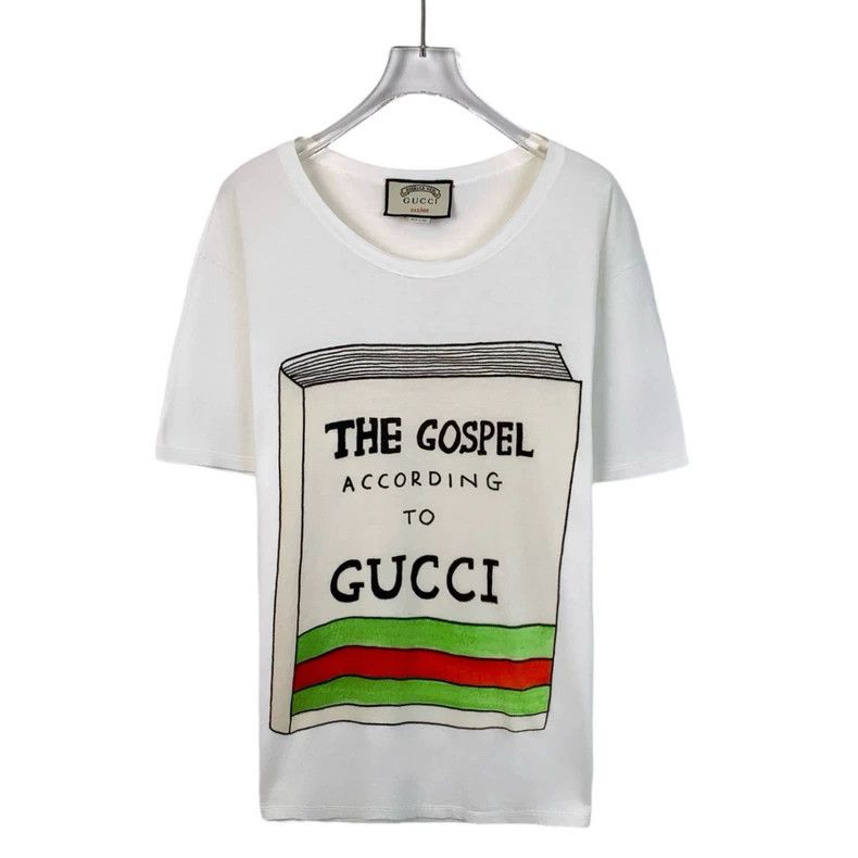 Gucci Gucci White logo printed cotton round-neck short-sleeved T- Size US M / EU 48-50 / 2 - 1 Thumbnail