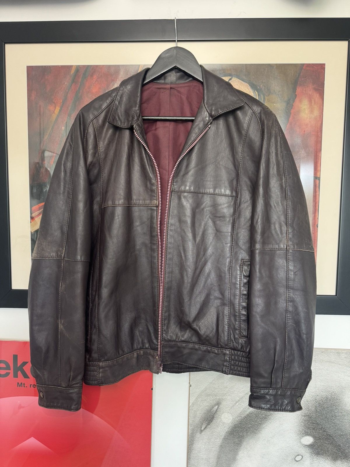 Vintage Rare Vintage Genuine Real Leather Washed Jacket Avant Garde Size US M / EU 48-50 / 2 - 3 Thumbnail