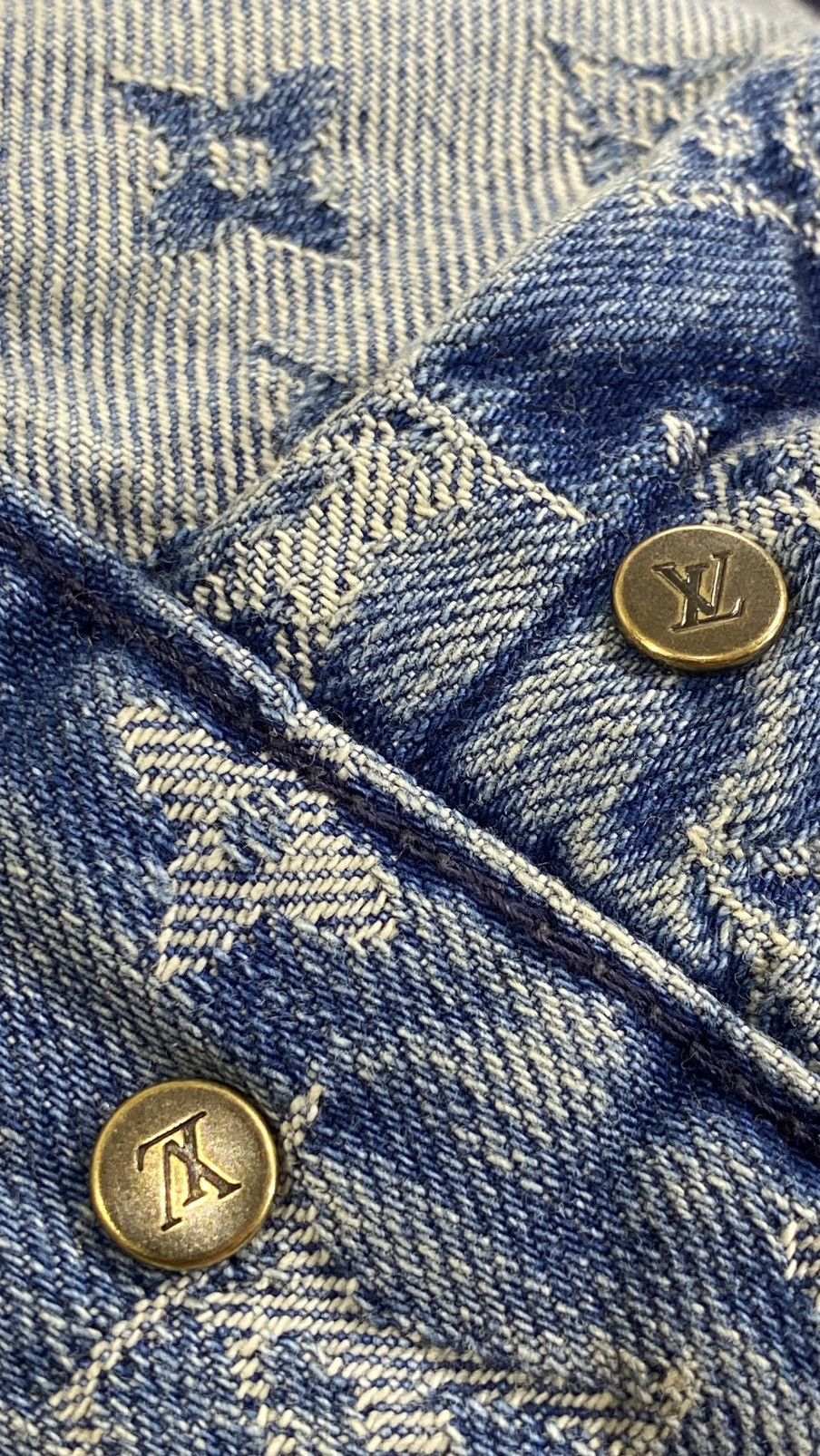 Louis Vuitton × Supreme Louis Vuitton X SUPREME Denim Jeans 27 blue monogram Size US 27 - 13 Thumbnail