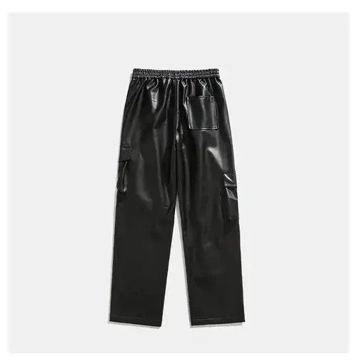 Jean Avant garde multi pocket cargo pu leather pants Size US 30 / EU 46 - 4 Thumbnail