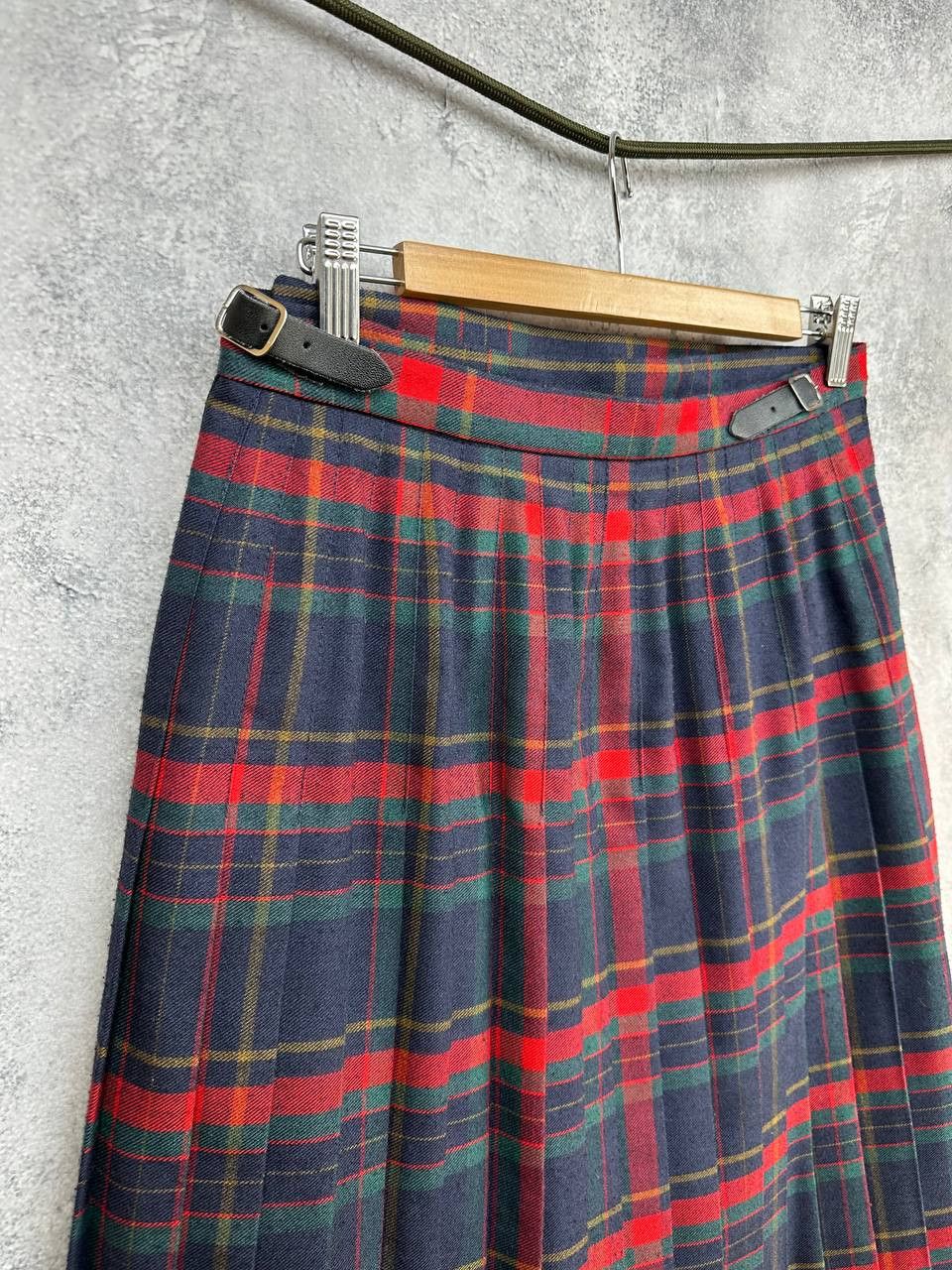 Vintage Highland Home Industries Check Tartan Pleated Kilt Skirt Size 32" / US 10 / IT 46 - 3 Thumbnail