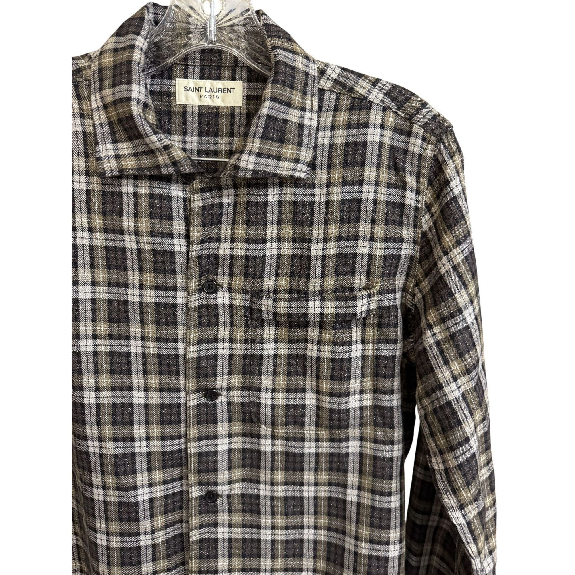 Saint Laurent Paris Saint Laurent Paris Mens Plaid Button-Up Shirt S Made In Jap Size S / US 4 / IT 40 - 9 Thumbnail
