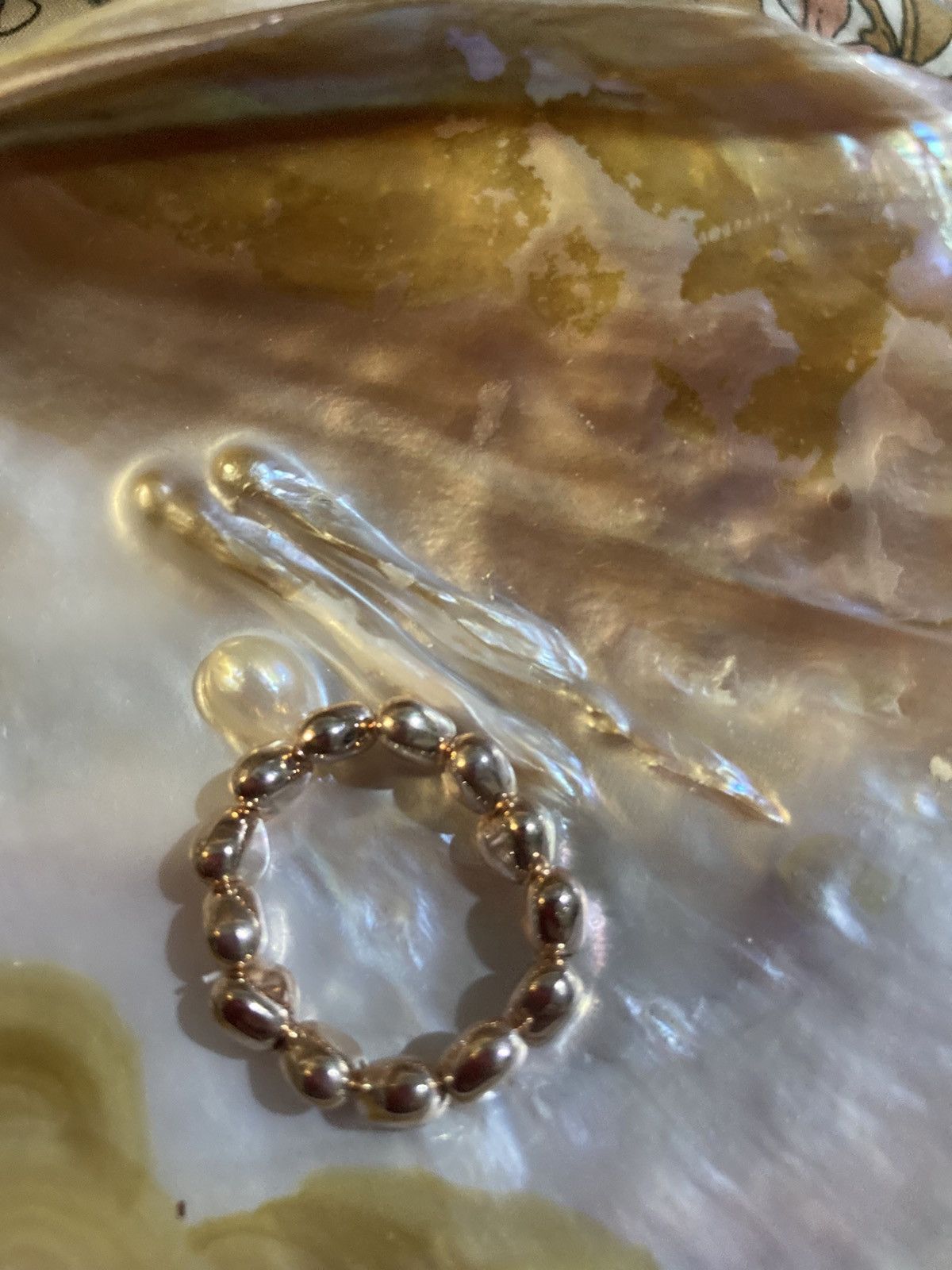 Other Rose gold heart beaded ring Size ONE SIZE - 2 Thumbnail