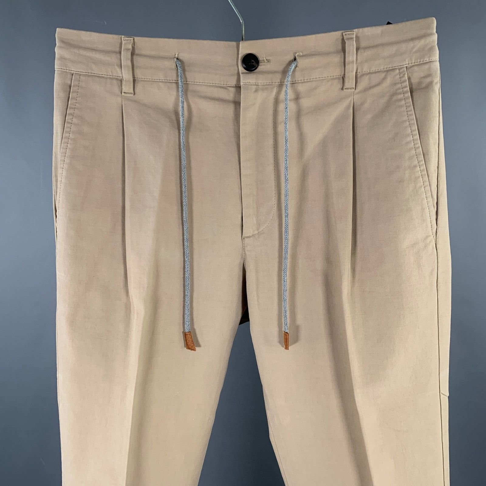 Eleventy ELEVENTY Size 31 Khaki Cotton Blend Straight Casual Pants Size US 31 - 2 Thumbnail