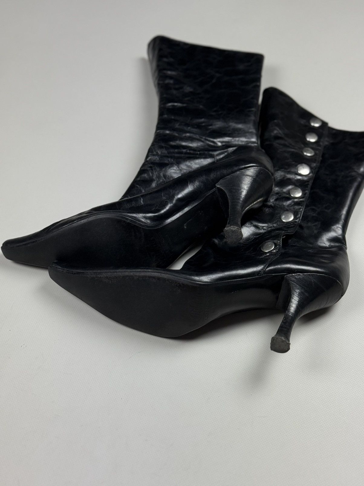 Buffalo London Buffalo London Y2K Leather To The Knee Mid Calf Heels Boots Size US 9 / IT 39 - 15 Thumbnail
