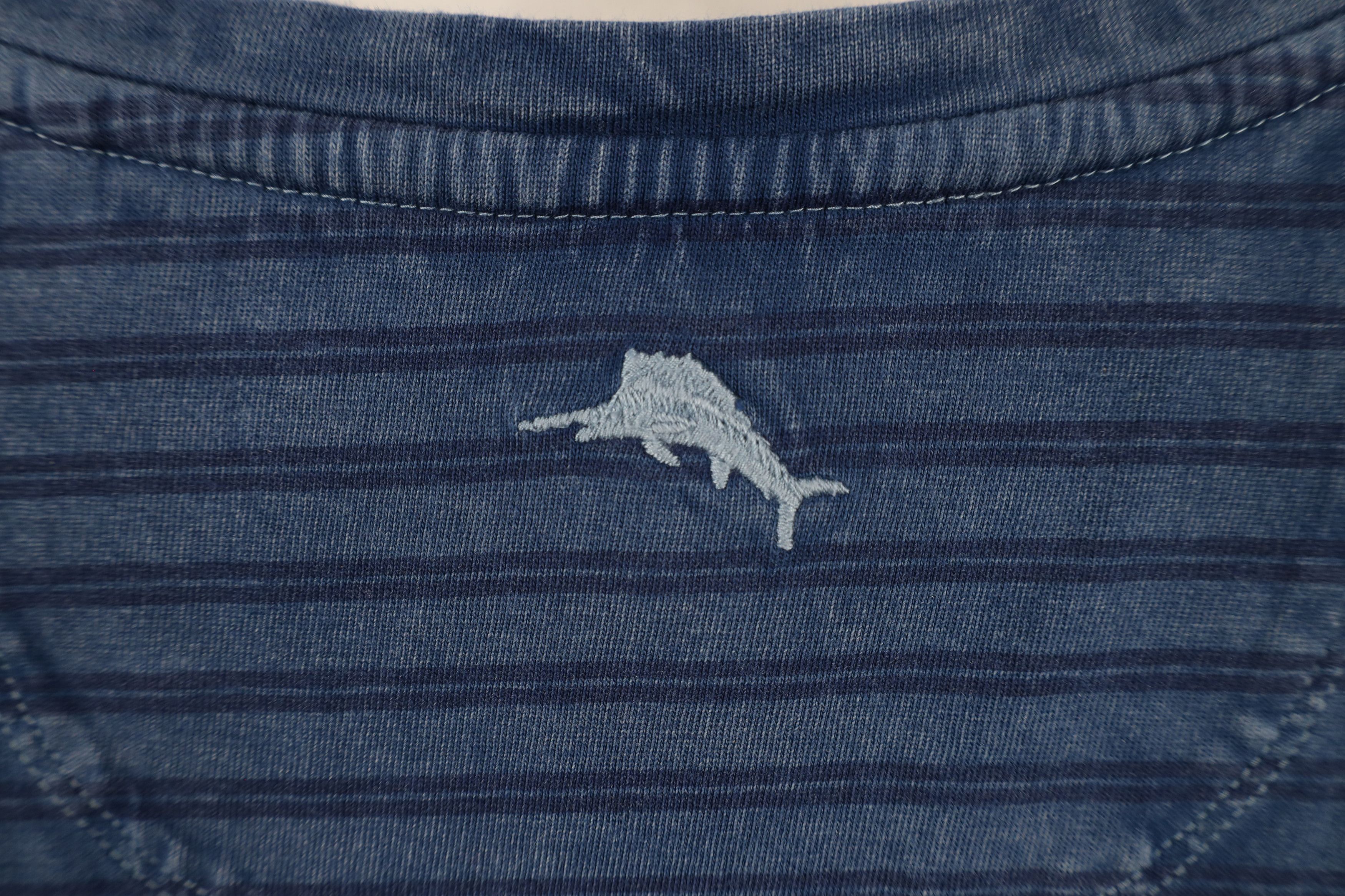 Tommy Bahama × Vintage Tommy Bahama Stonewash Short Sleeve Henley T-Shirt Blue Size US XL / EU 56 / 4 - 10 Thumbnail