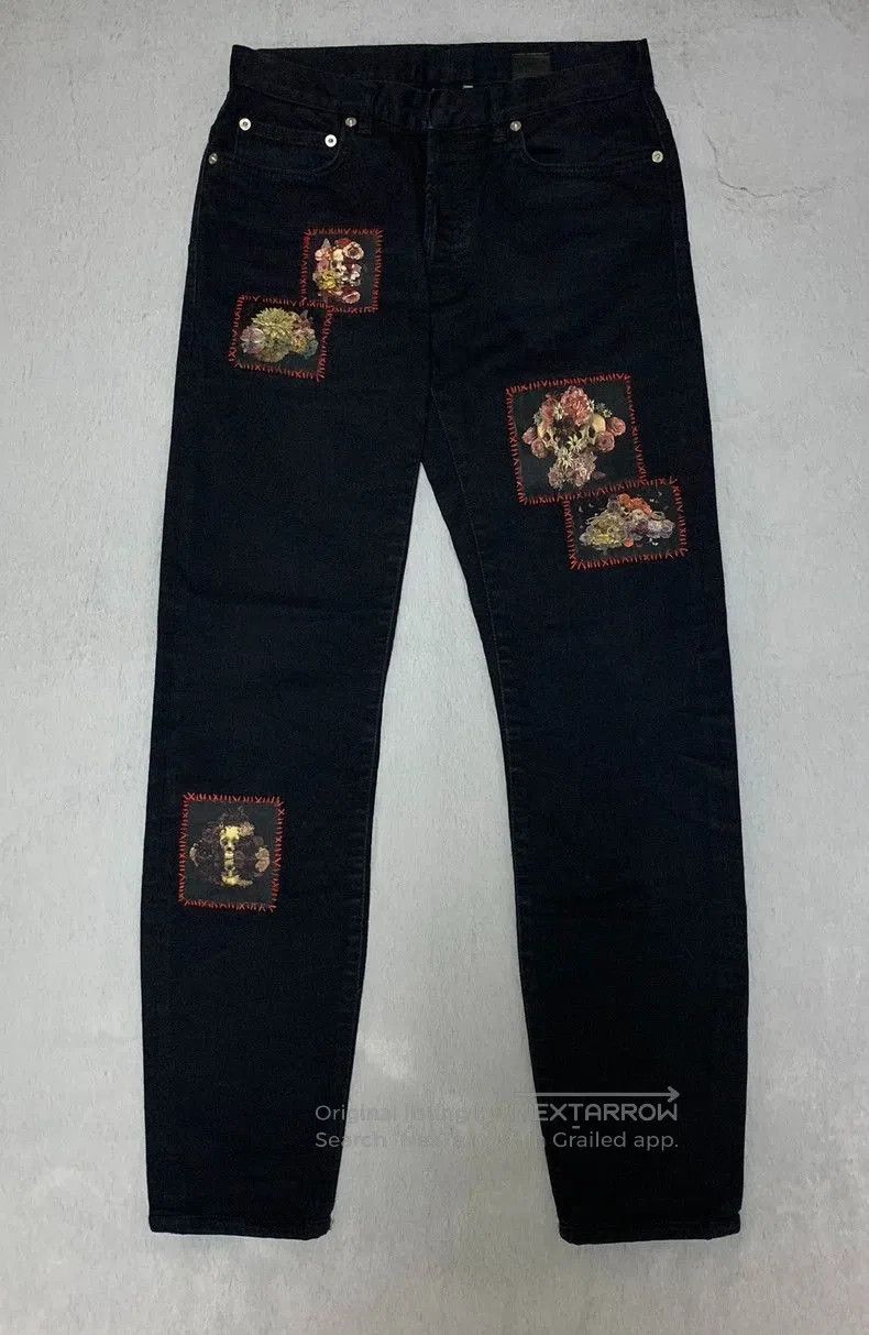 Dior Dior Homme 17ss Collaboration Floral Skull Jeans . Size US 29 - 1 Thumbnail