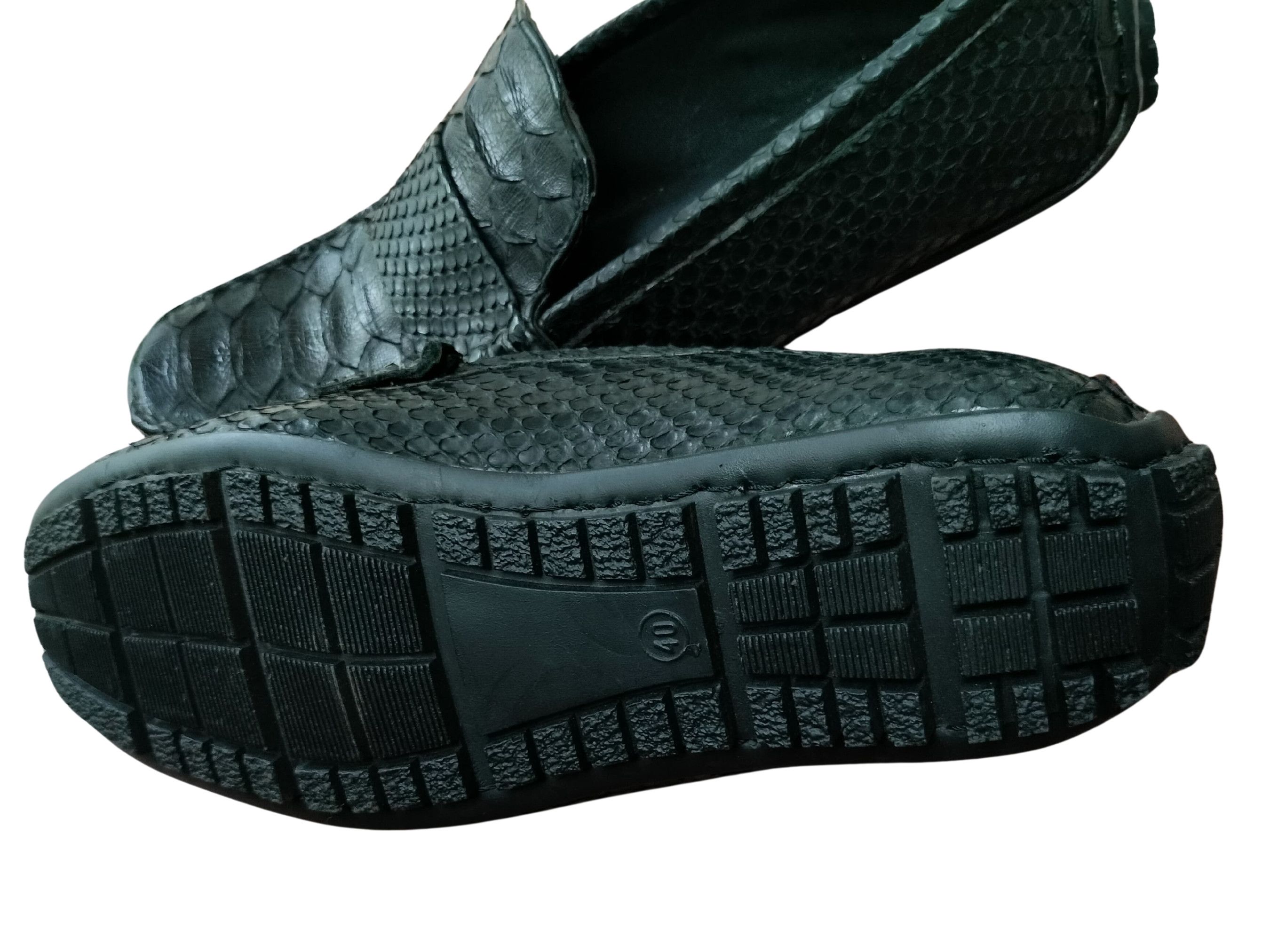 Handmade Black Snakeskin Casual Loafers For Men Size US 7 / EU 40 - 4 Thumbnail