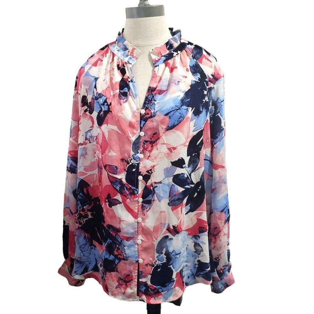 Jones New York CT1753 Jones New York Long Sleeve Flora Top M Size M / US 6-8 / IT 42-44 - 1 Thumbnail