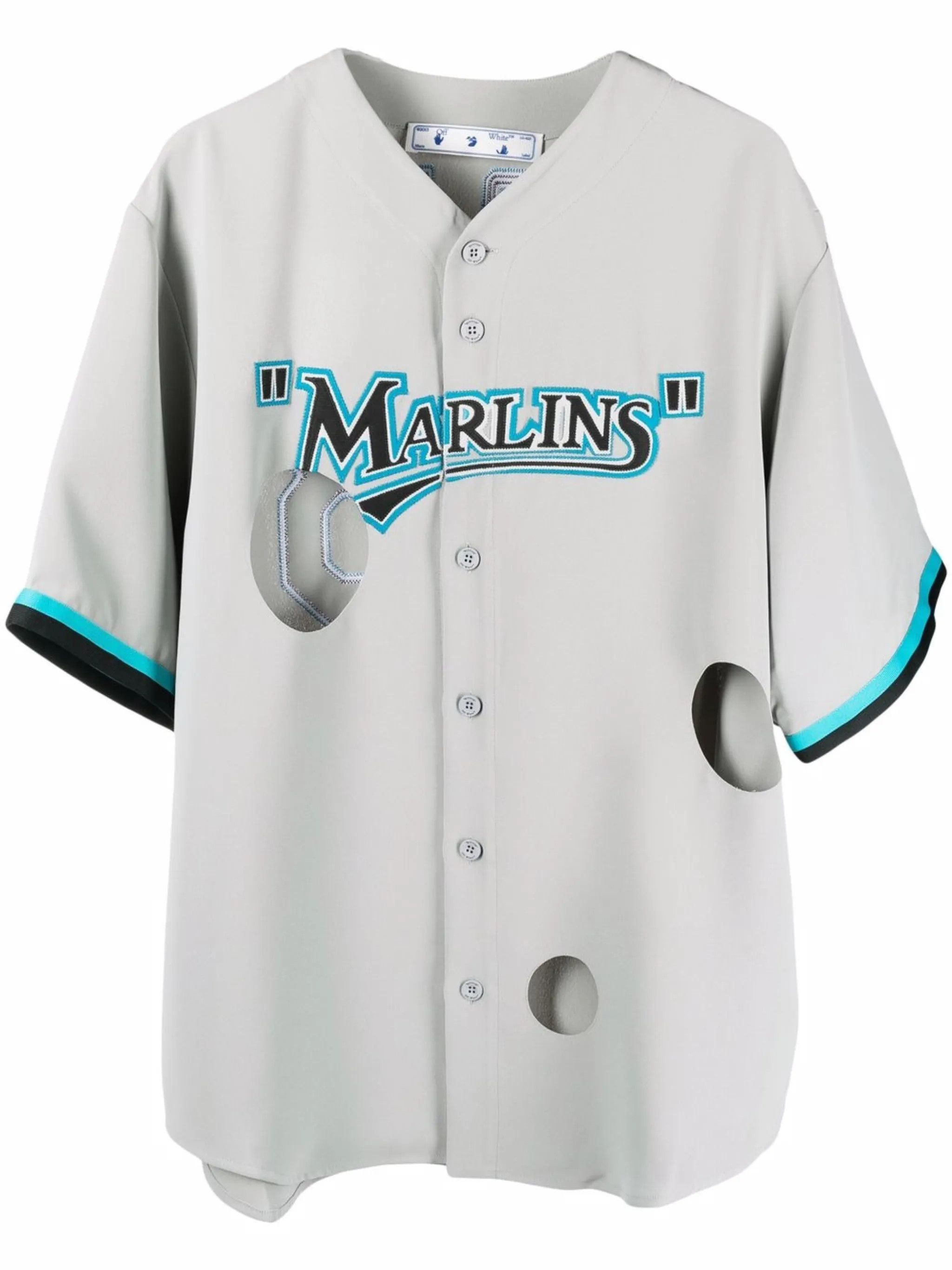 Off-White XXL - Off-White Miami Marlins MLB Top Jersey Gray Blue Size US XXL / EU 58 / 5 - 1 Thumbnail