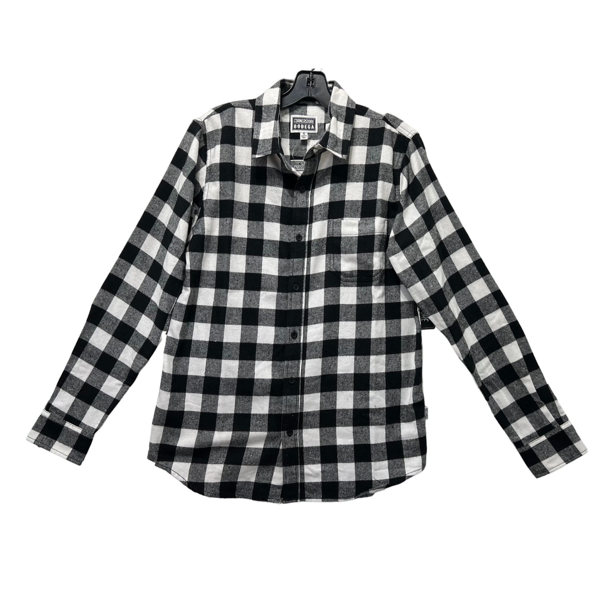 Other Corner Store Bodega - Men Long Sleeve Plaid Shirt - Black/Wh Size US S / EU 44-46 / 1 - 1 Thumbnail