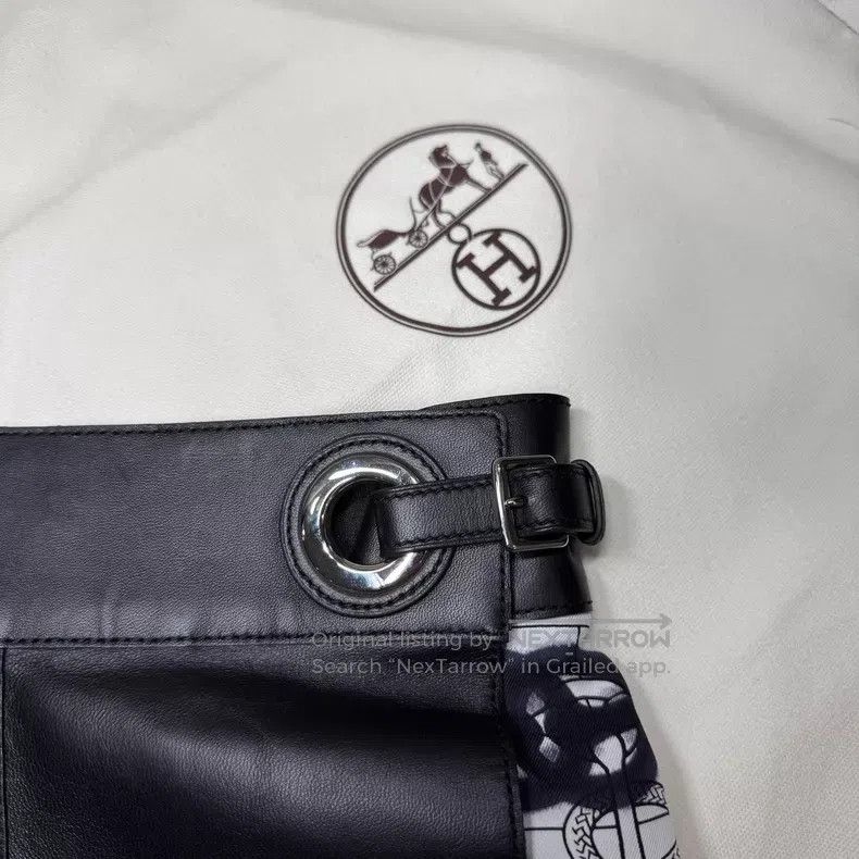 Hermes Hermes Black and White Sheepskin Silk Jacquard Skirt Size 42" / US 20 - 3 Thumbnail