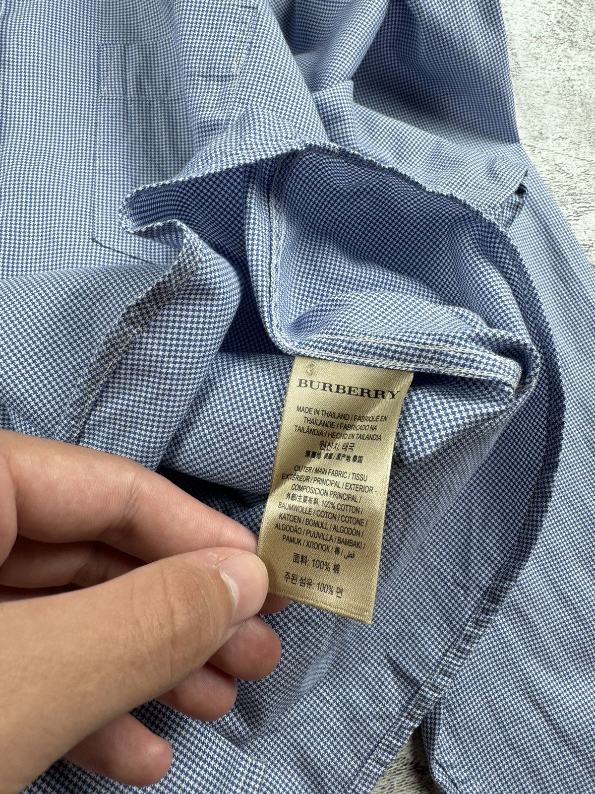 Burberry Burberry Brit London Nova Check Blue Basic Longsleeve Shirt Size US XL / EU 56 / 4 - 14 Thumbnail