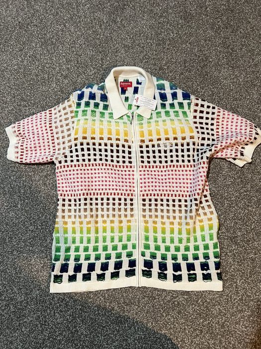 Supreme Supreme gradient grid zip up polo | Grailed