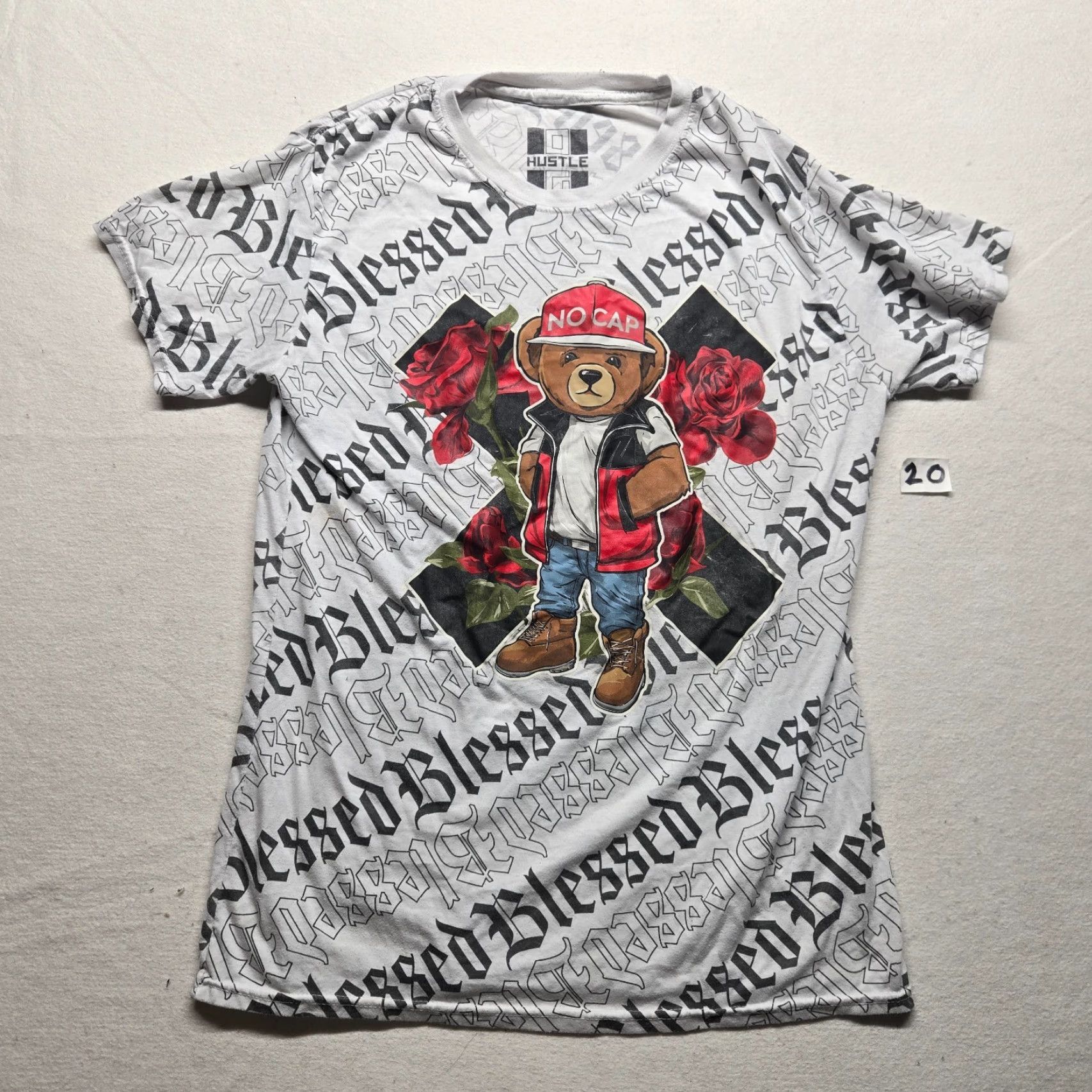 Vintage VINTAGE Hustle No Cap Bear Logo T-Shirt Adult Men Large White Short Sleeve Size US L / EU 52-54 / 3 - 2 Thumbnail