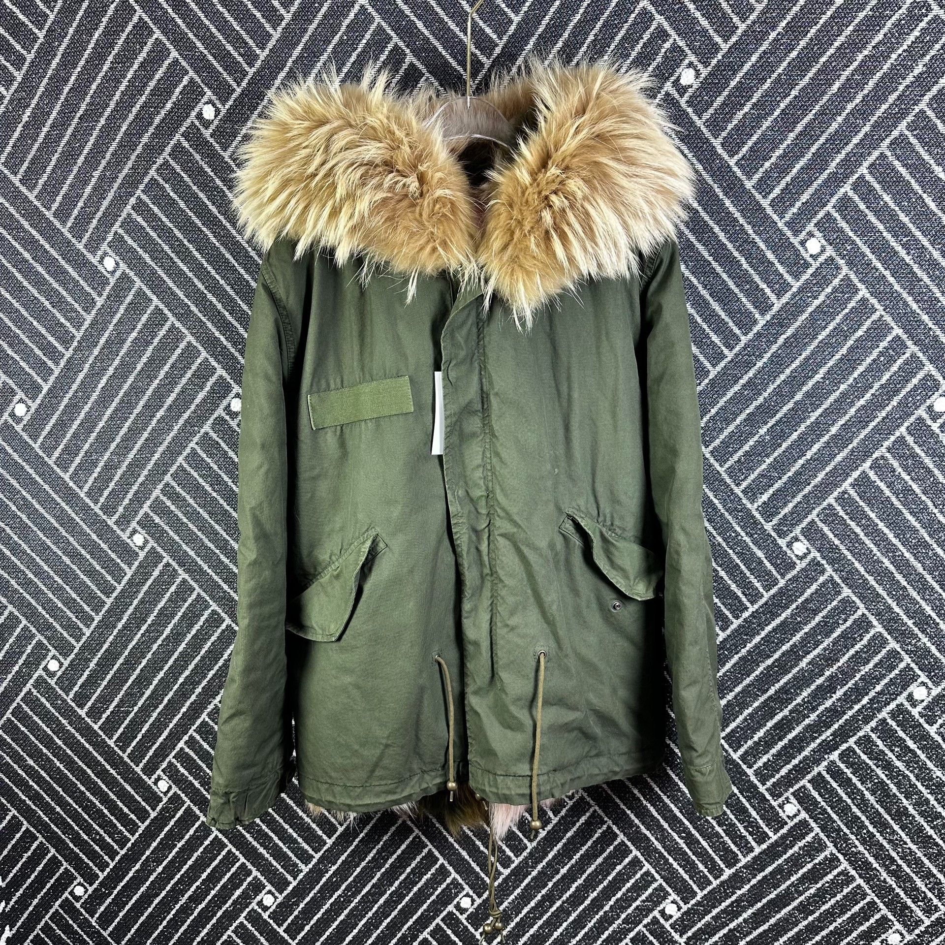 MR & MRS ITALY Army Green Fox Fur Collar Parka Size S / US 4 / IT 40 - 1 Thumbnail