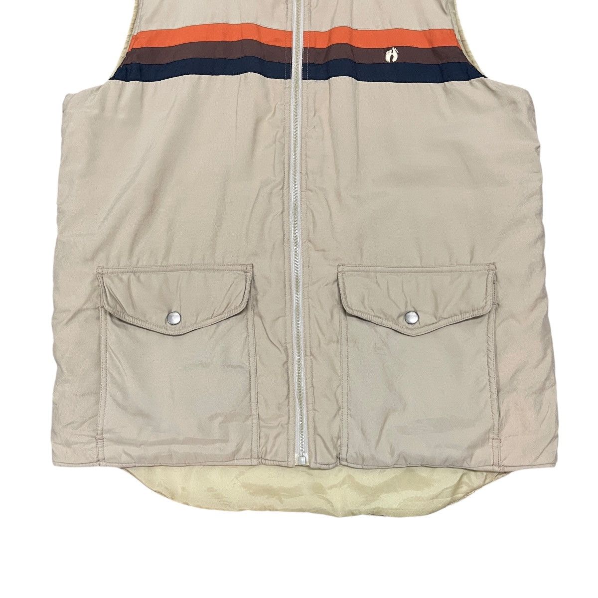 Hang Ten Vintage 70s Hang Ten Retro Beige Puffer Down Vest Size US L / EU 52-54 / 3 - 8 Thumbnail