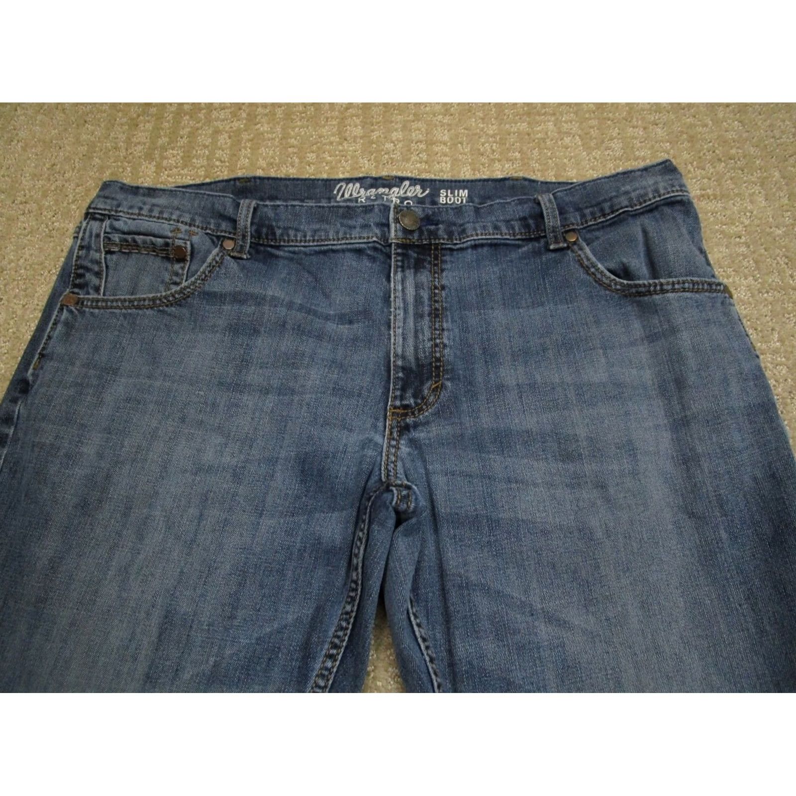 Wrangler Wrangler Retro Jeans Men 38x30 Light Blue Bootcut Slim Fit Denim 5-Pocket Wrangler Retro Jeans Mens Boots Cut Cowboy Hipster Retro Style? Size US 38 / EU 54 - 2 Thumbnail